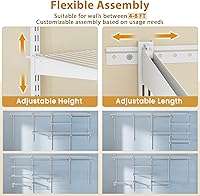 Vista 14 de Tangkula 4 to 6 FT Custom Closet Organizer System Kit, Wall-Mounted Storage Organizer with Wire Shelving and Hanging Rods, Adjustable Closet Grey
