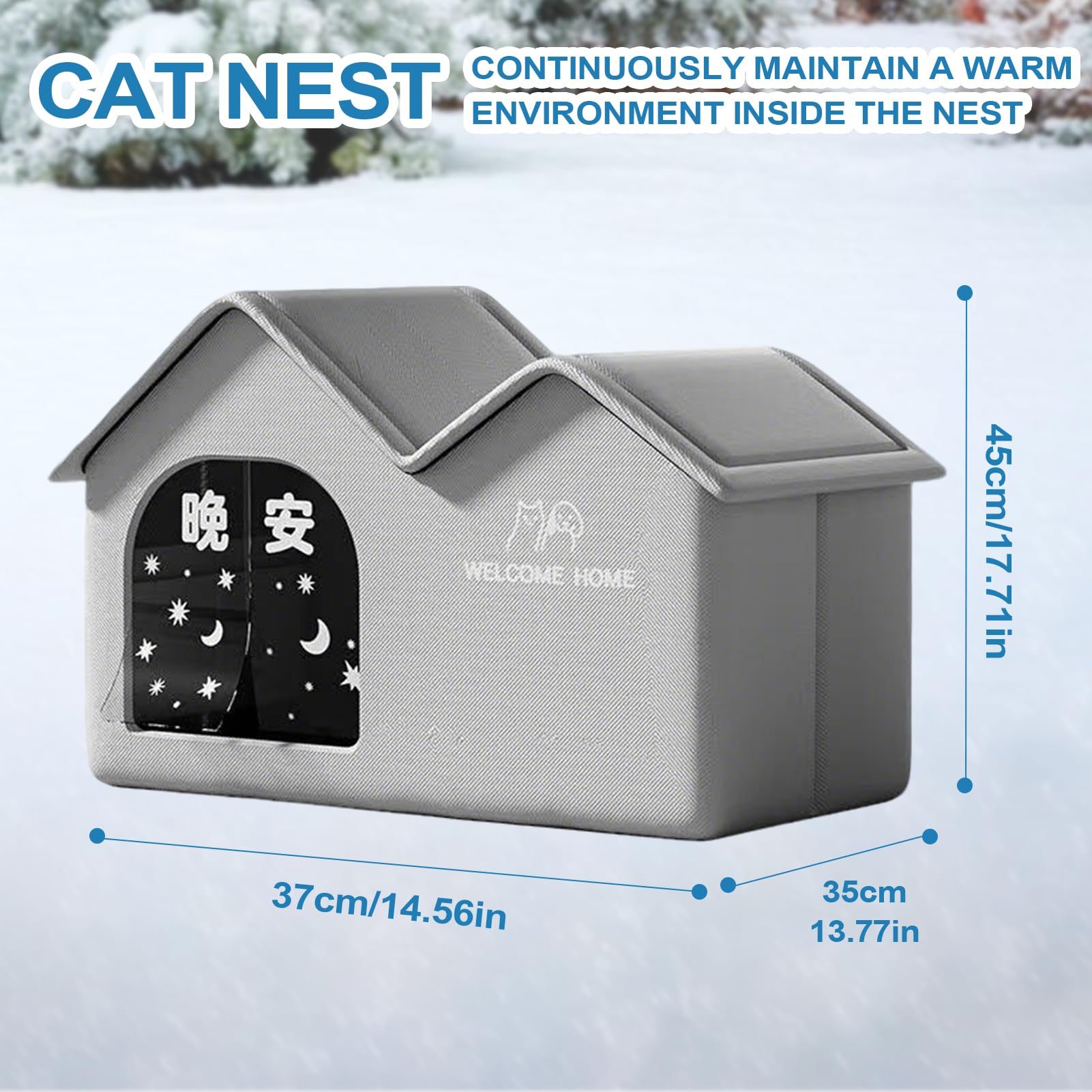Casa para Gatos de Exterior – Caseta de Invierno Plegable