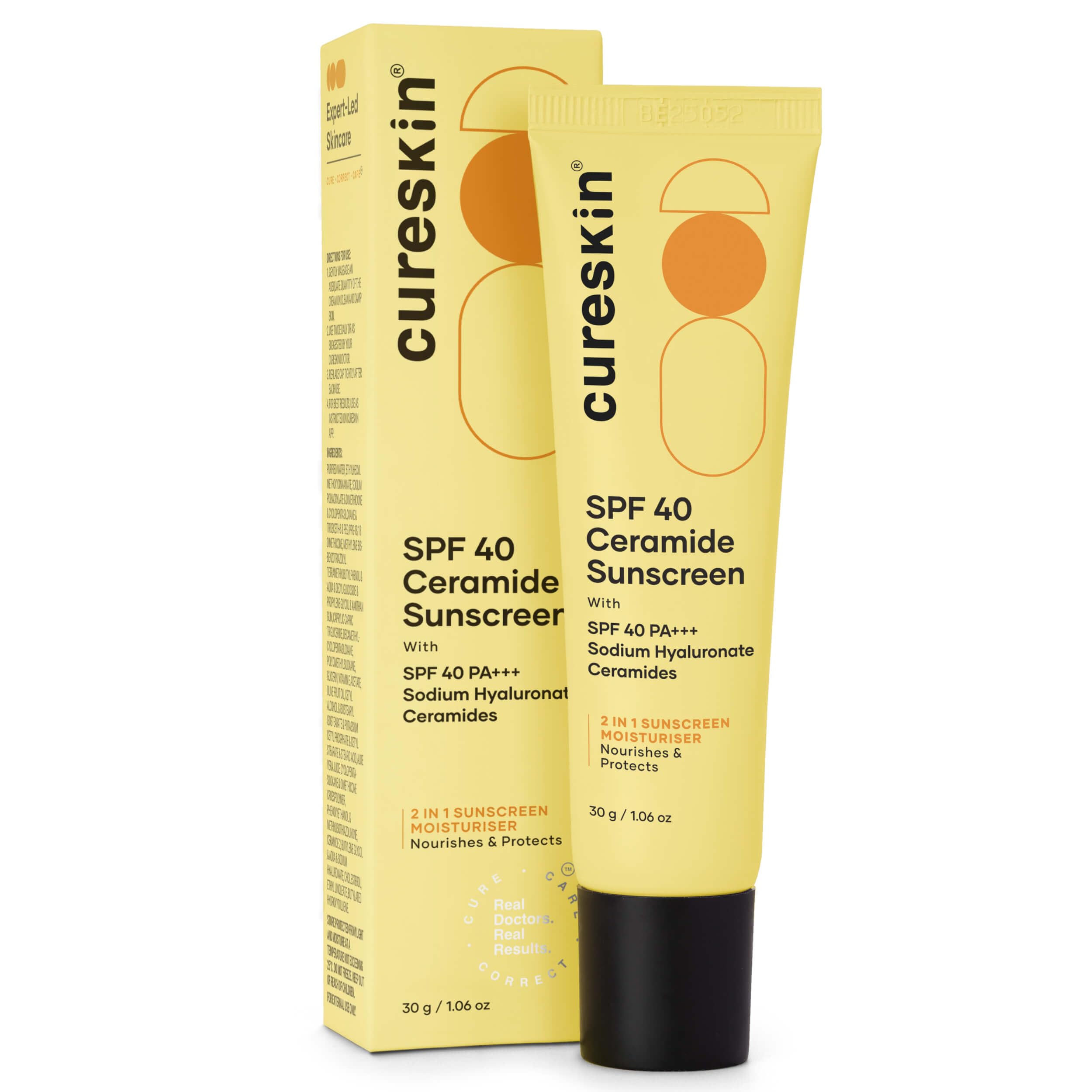 Cureskin SPF 40 Ceramide Sunscreen with Hyaluronic Acid & Ceramides | 2-in-1 Sunscreen Moisturiser, Broad Spectrum, SPF 40 & PA+++, 30 g (Pack of 1)-image-12