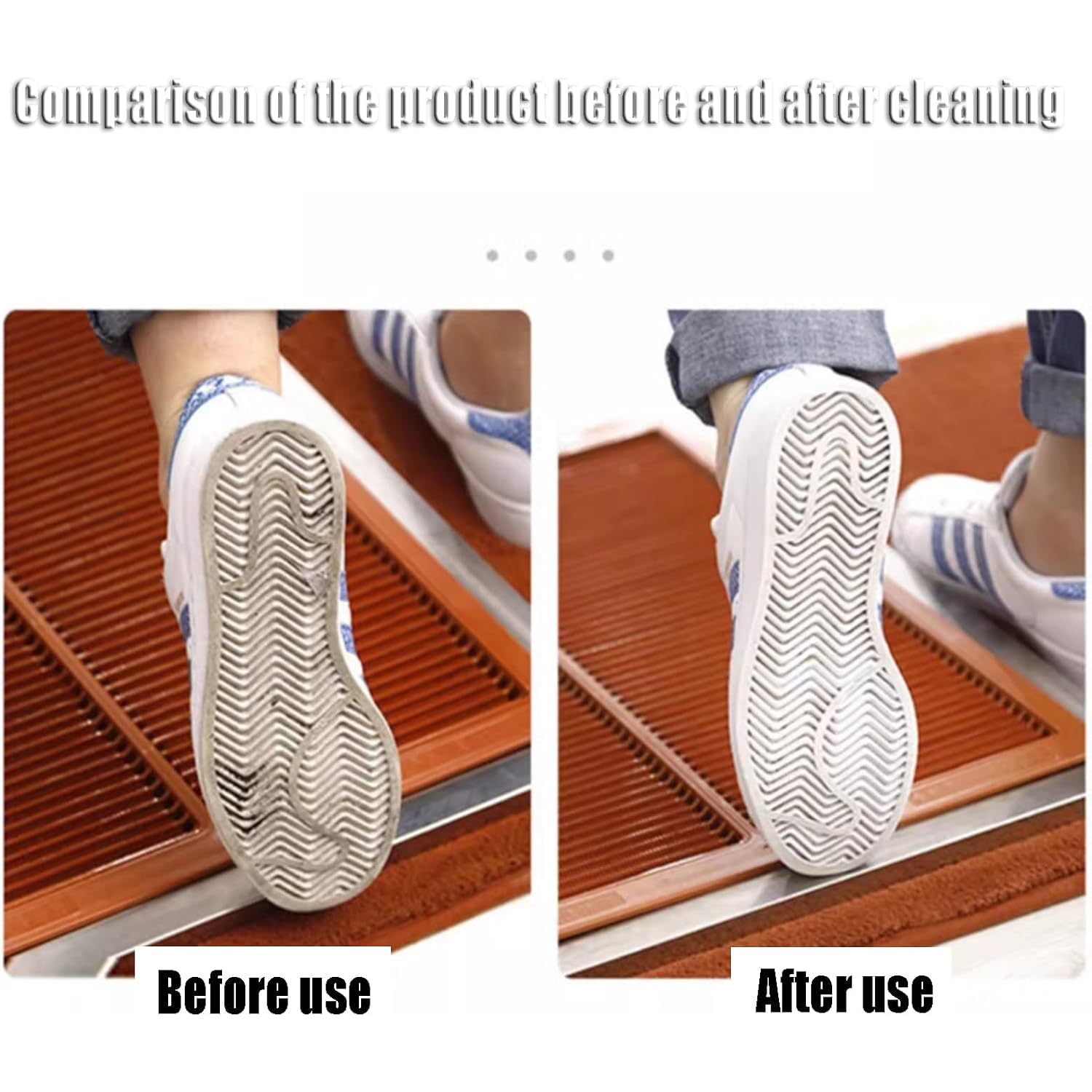 Alfombrilla antideslizante de limpieza en seco y húmedo con cepillo para suela de zapatos y almohadillas absorbentes, limpiador de barro para el hogar, hospital, laboratorio, 35.4 x 23.6 pulgadas