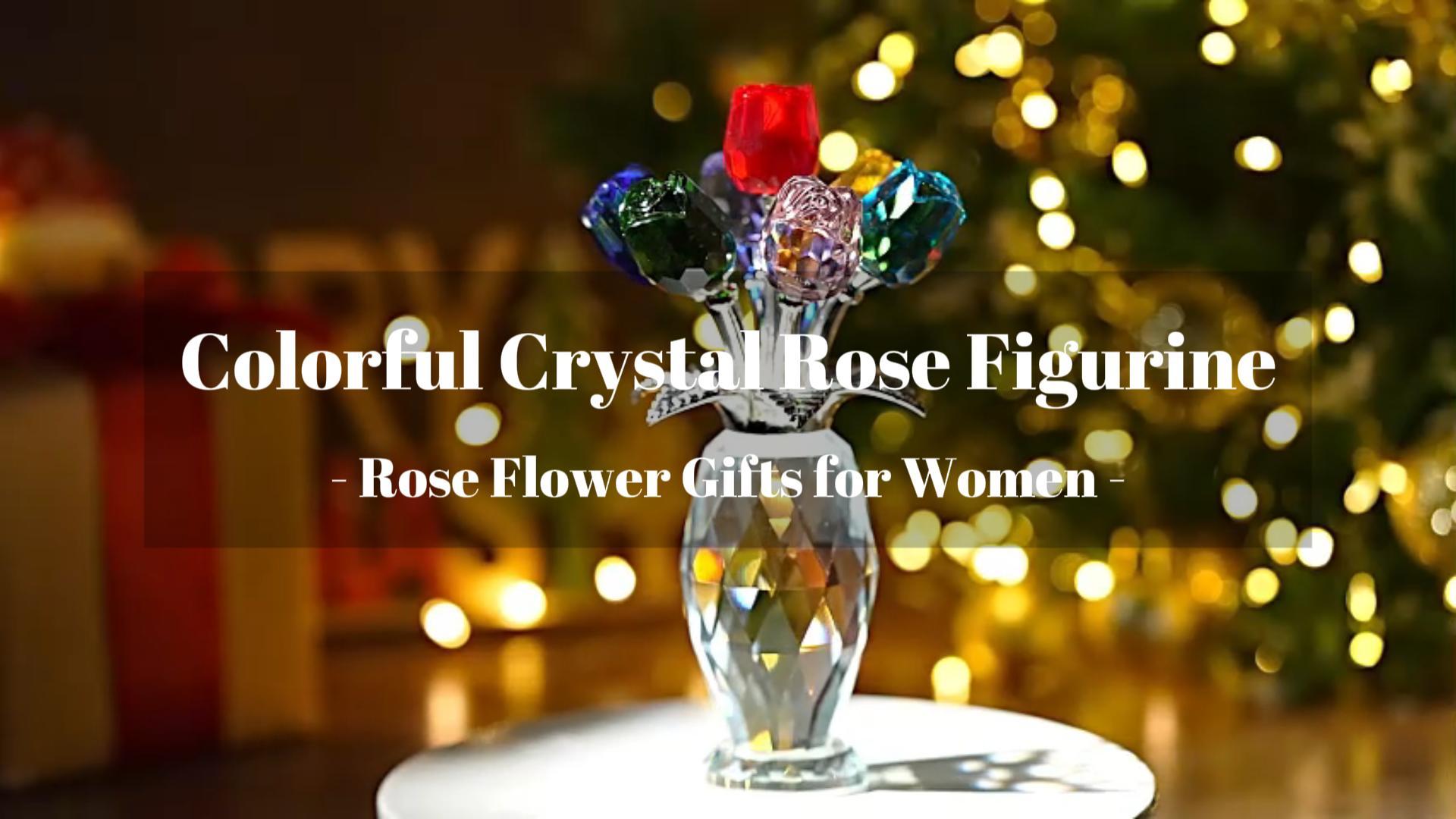 Amazon.com: H&D HYALINE & DORA Colorful Crystal Rose Figurine