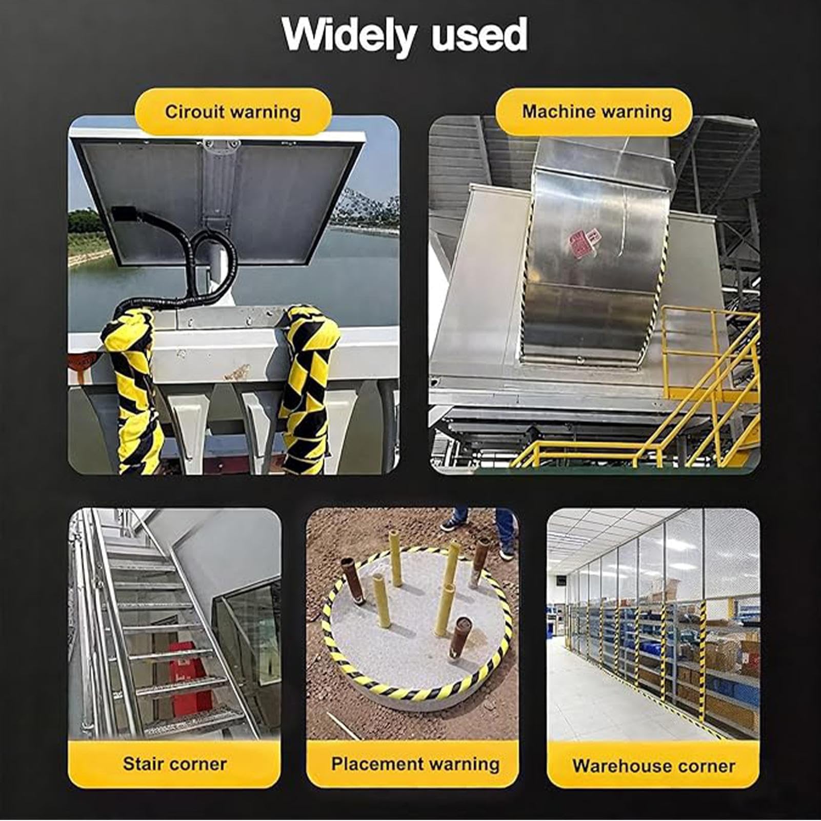 Paraspigoli da parete – Strisce adesive antiurto, protezione in schiuma a L, antiurto, di sicurezza nero-giallo, resistente, resistente al fuoco, per tavolo, porta 'armadio, garage