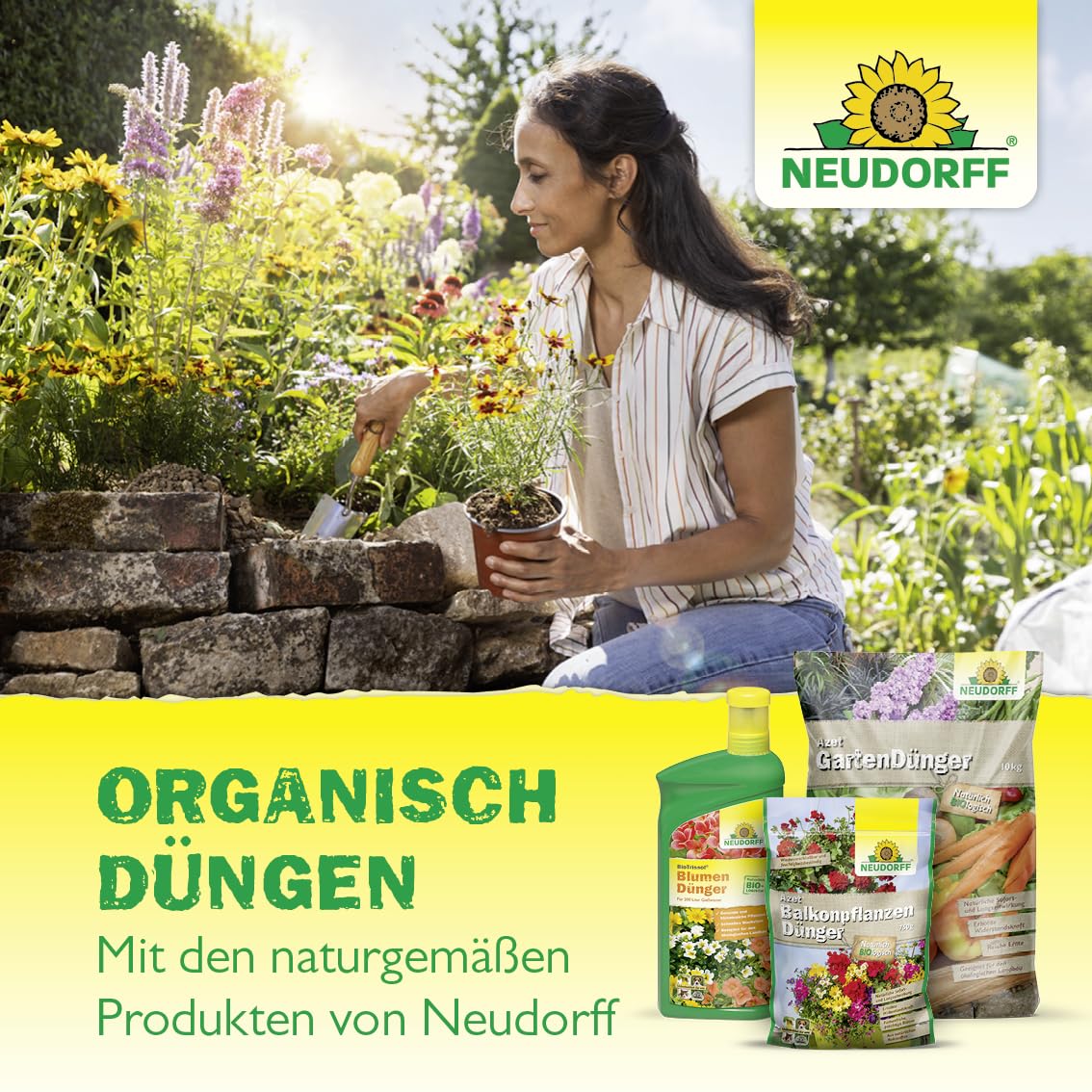 Neudorff BioTrissol RosenDünger - Bio Spezialdünger mit Extra Kalium fördert gesunde und blütenreiche Rosen auf dem Balkon oder im Garten, 1 Liter