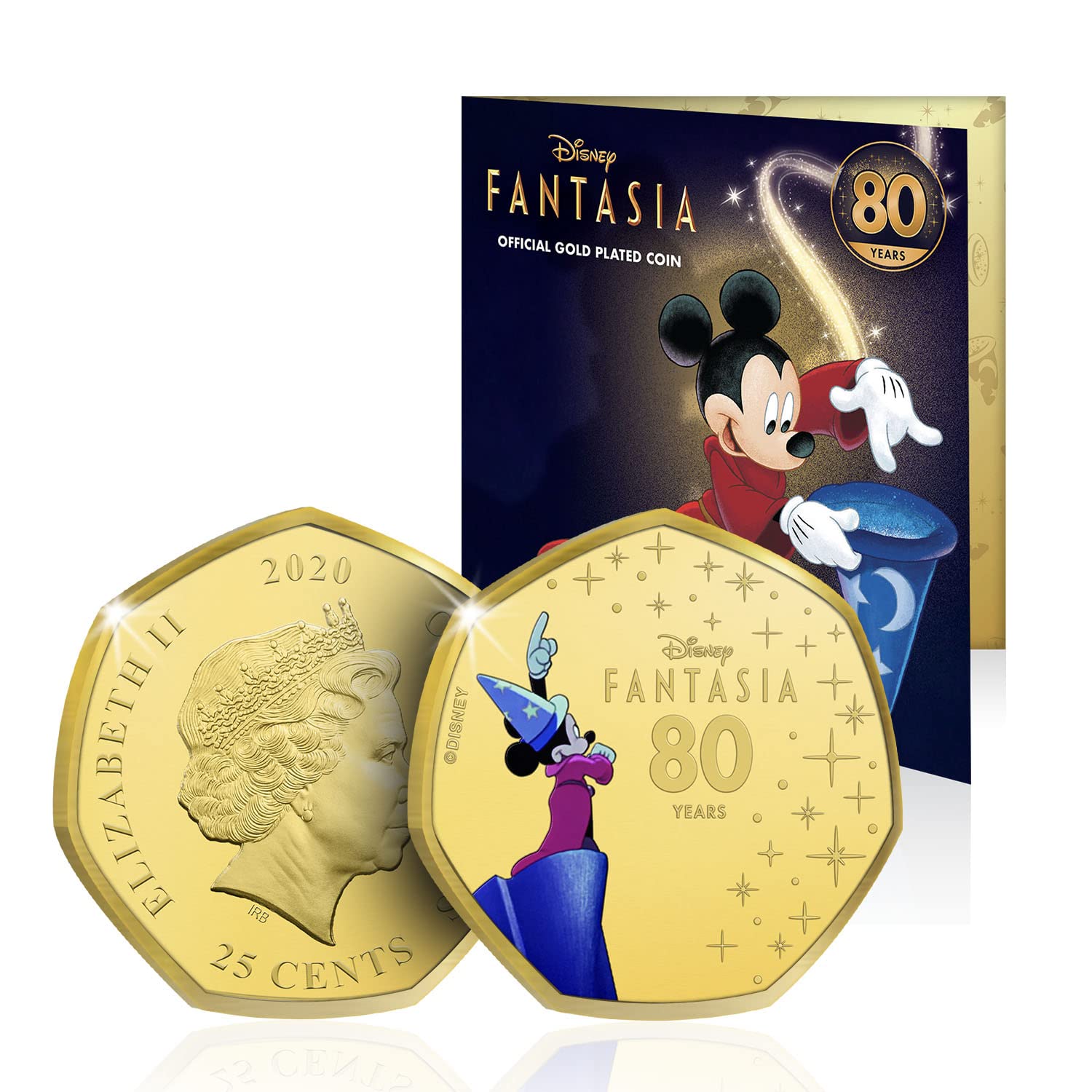 Disney Fantasia Mickey Mouse Gift Dreams Limited Edition Collectable Gold Coin