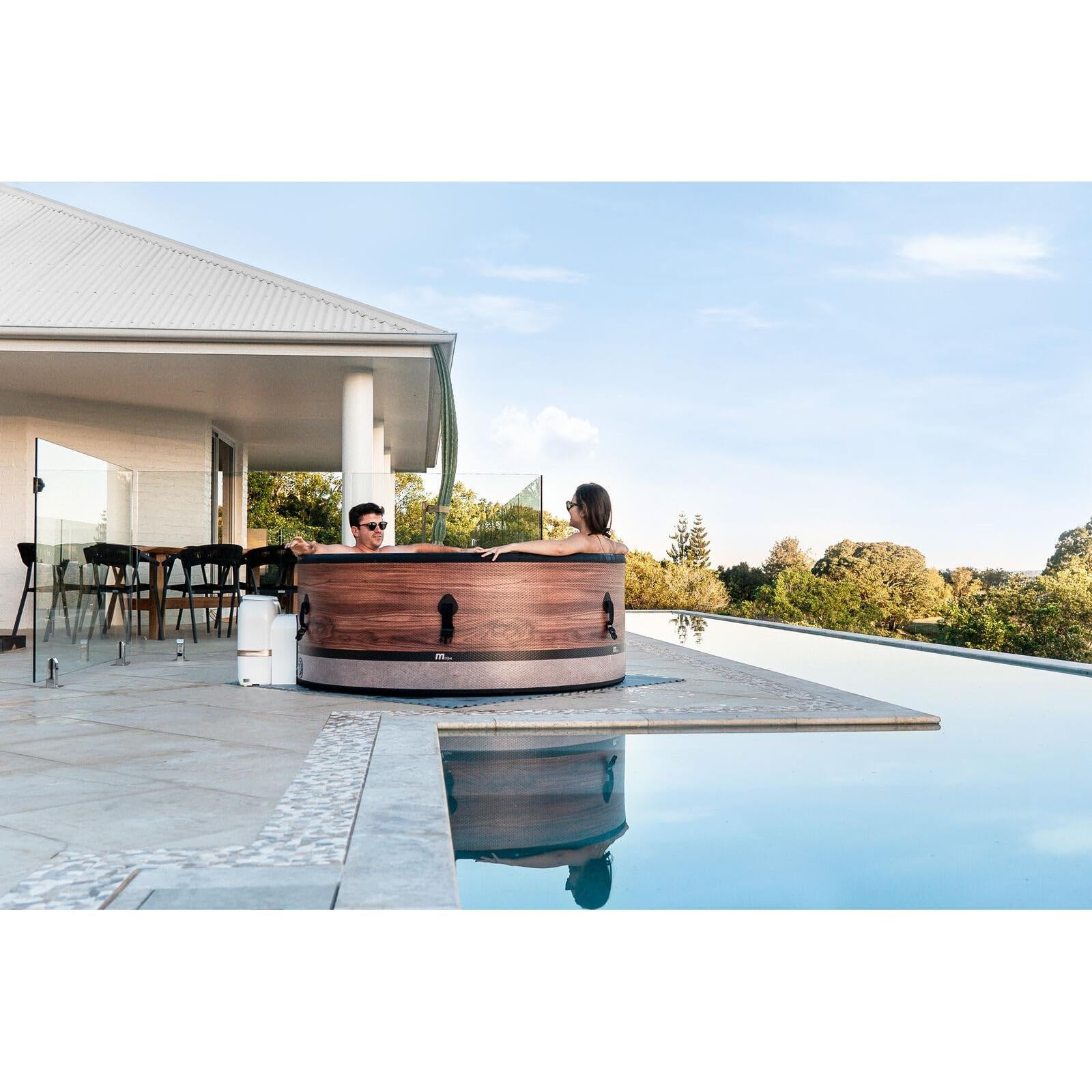 MSpa Duet-Eco SPA Hinchable semirrígido Circular 4-6 Personas con hidromasaje Air Jet, calefacción, filtración Inteligente, ozono y desinfección UVC