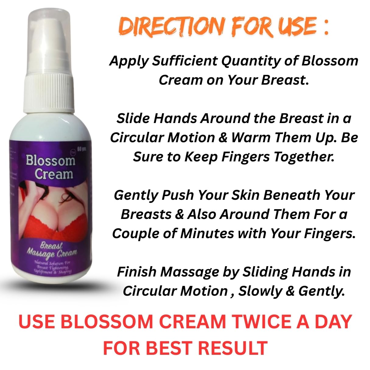 Blossom Herbal Firming Cream – Natural Ayurvedic Formula for Skin Tightening, Uplifted & Toned Appearance, 60gm, Pack of 1, ISO & GMP Certified 2