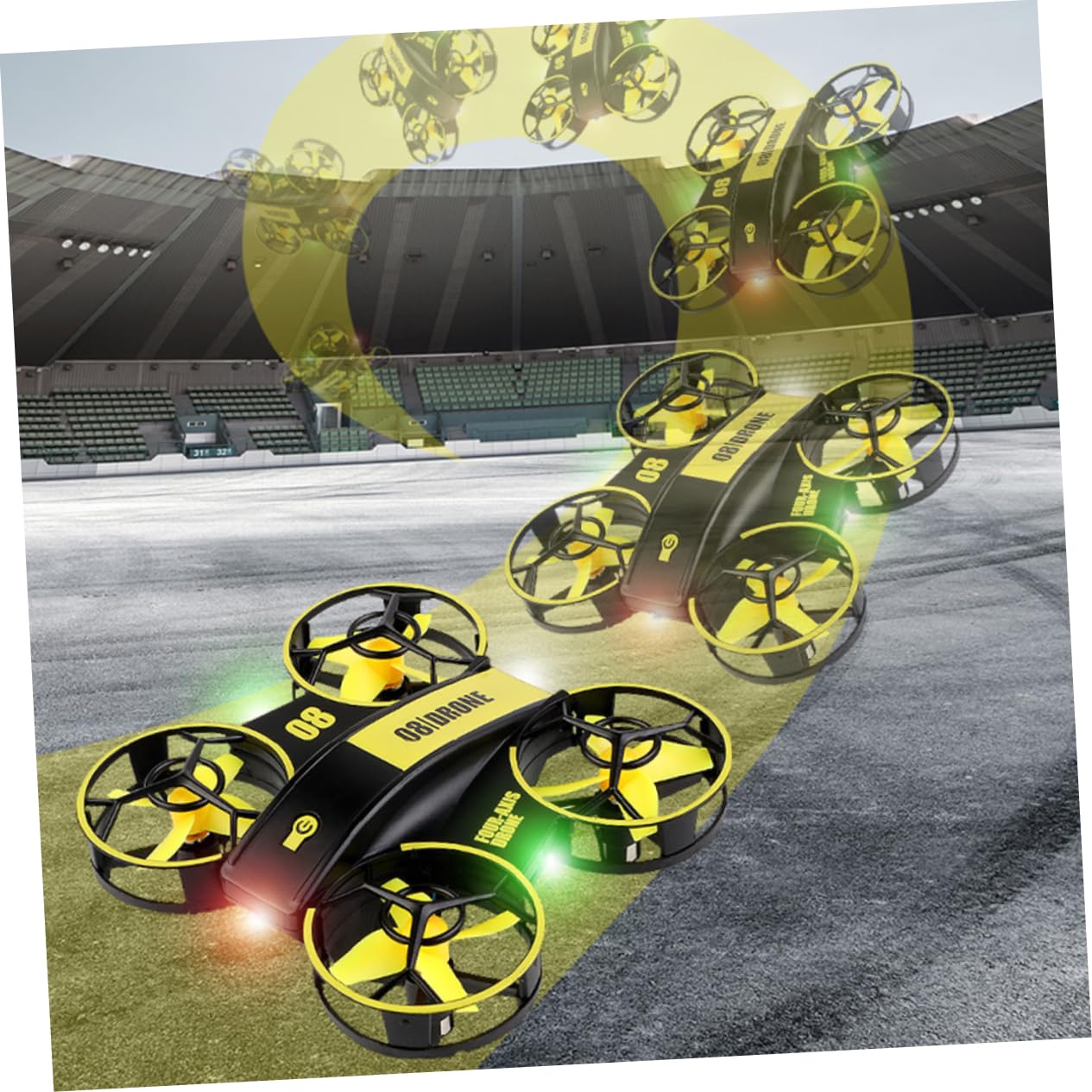 ibasenice 2pezzi Mini Led Quadcopter Portatile Con Luce Led Droni Mini Telecomandati Per Giocattoli Elicottero Con Batteria Modulari Per Uso Indoor e Outdoor