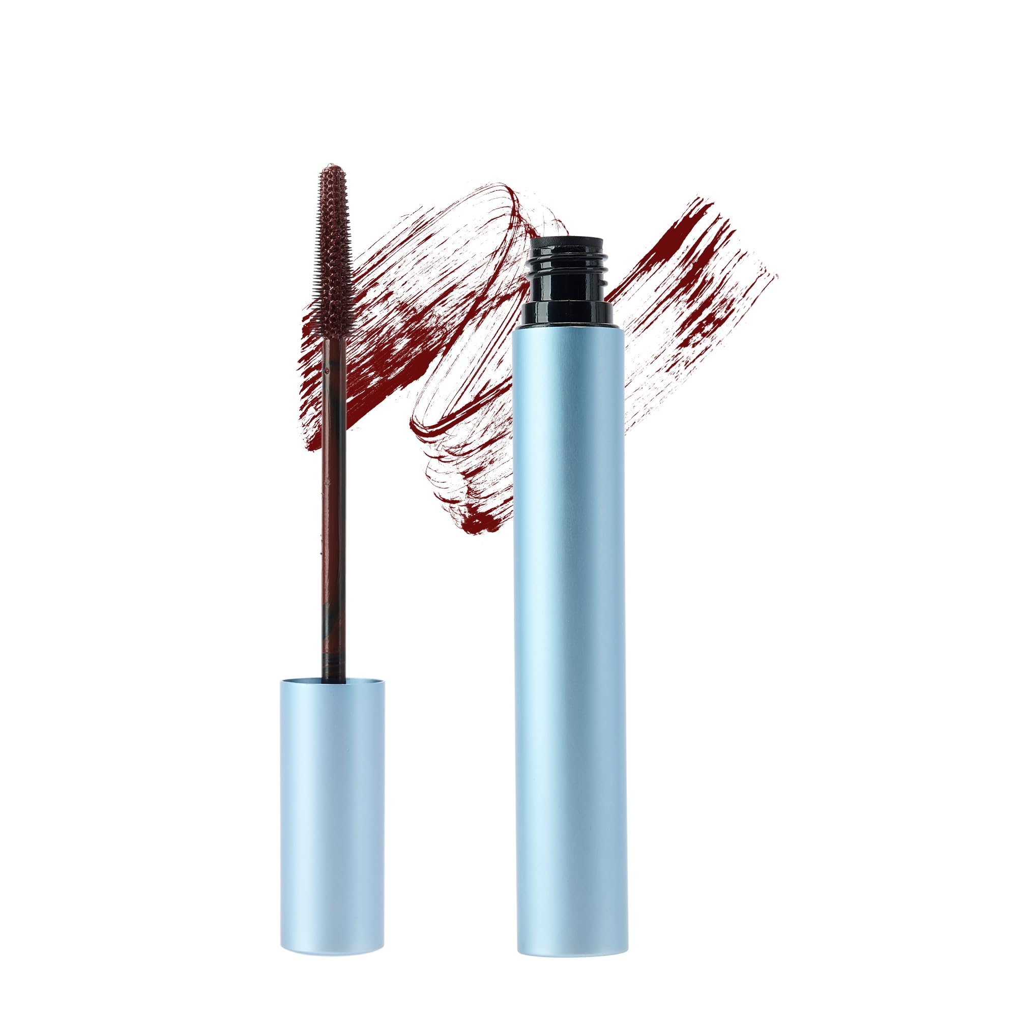 Waterproof Mascara, Volumizing Lengthening Curling Defining Long-Lasting Mascara Makeup, Buildable Formula for Clump-Free Multiplied Lashes,1 Count (Burgundy Wine Red)