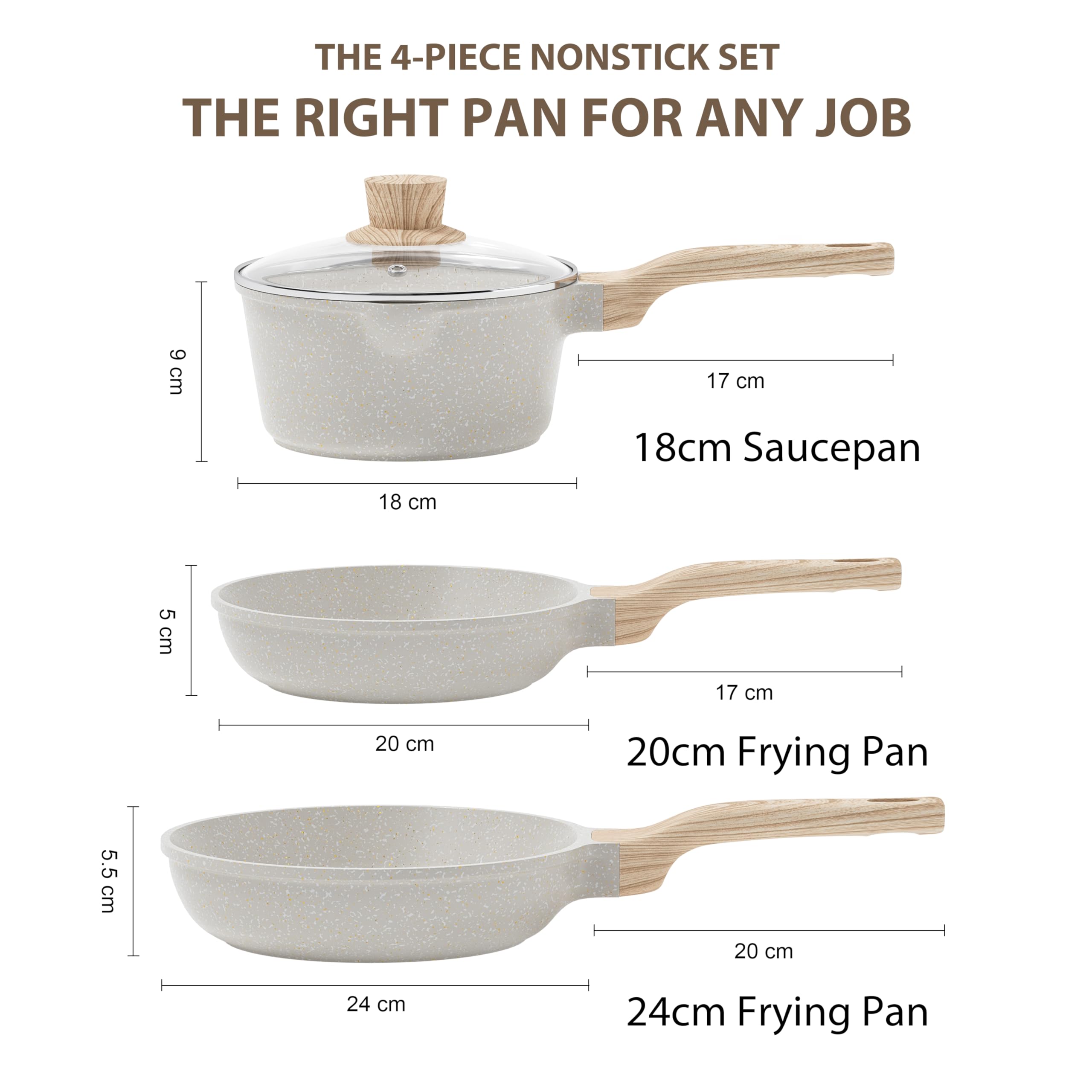 RIOVARM Casseruola Antiaderente 2L In Granito - Per Induzione, Gas E Ceramica, Con Coperchio - Foto 7