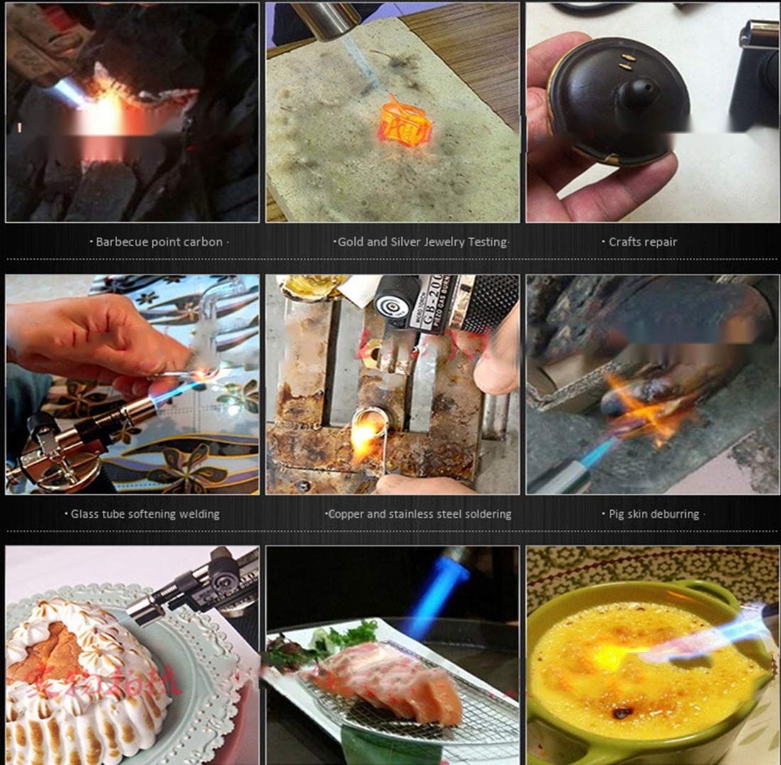 Flamme Réglable de Briquet de Butane de Cuisine de Chalumeau Approprié Au BBQ/Crème/Faisant Cuire/Souder