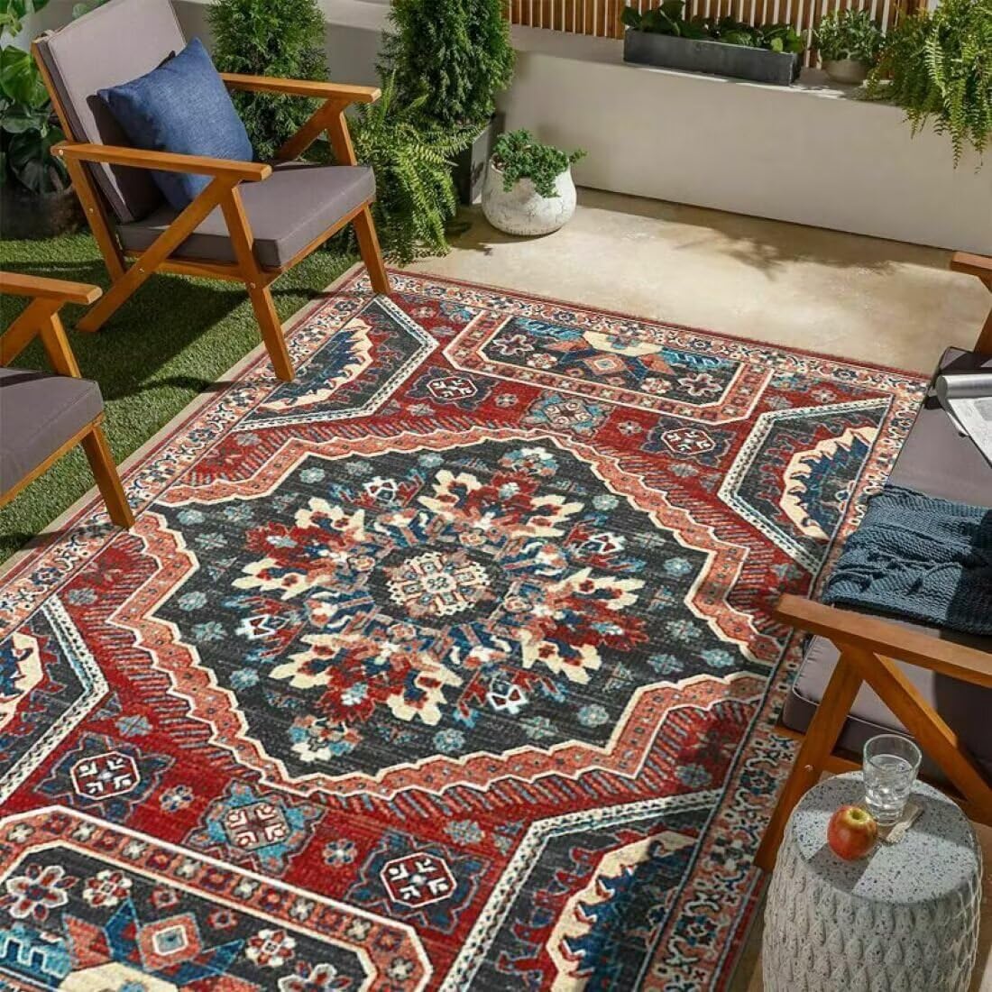 Tapis doux chambre salon moderne 140x200cm grand tapis style design portefeuille graphique