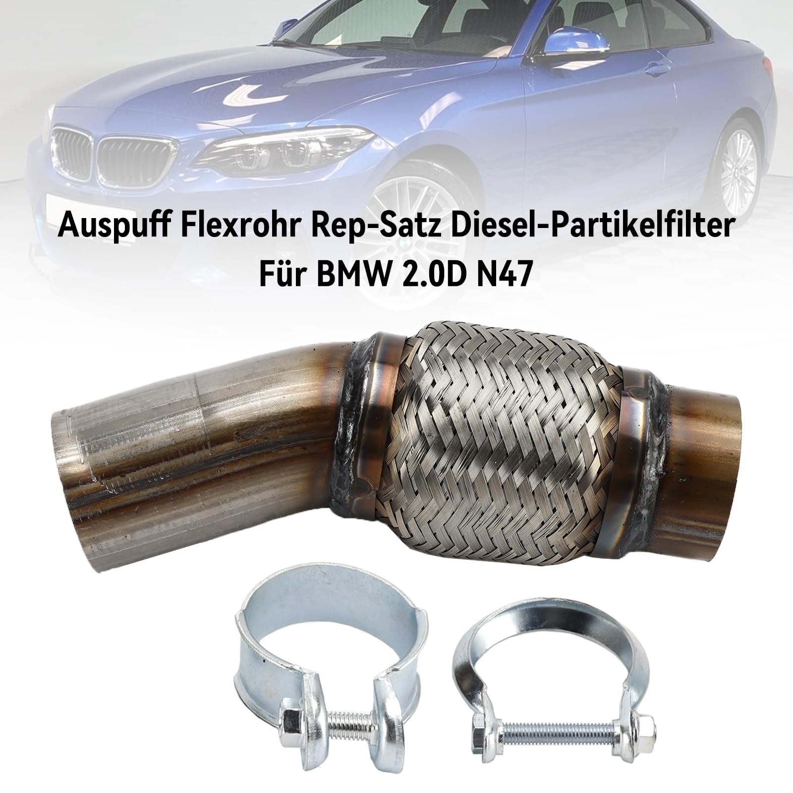 Exhaust Flex Pipe Repair Set Diesel Particulate Filter pour BMW 2.0D N47