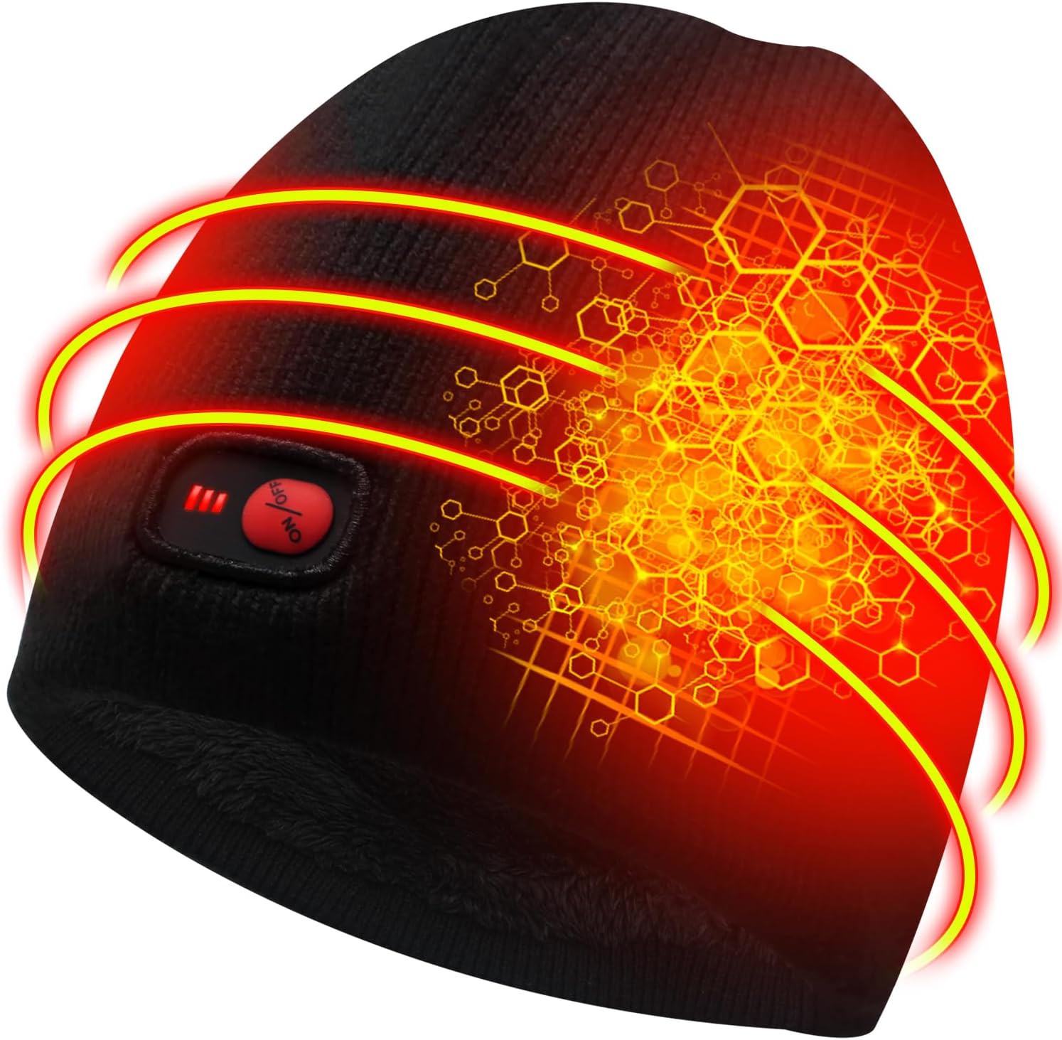 Men Women Rechargeable Electric Warm Heated Hat Winter Battery Heat Skull Beanie