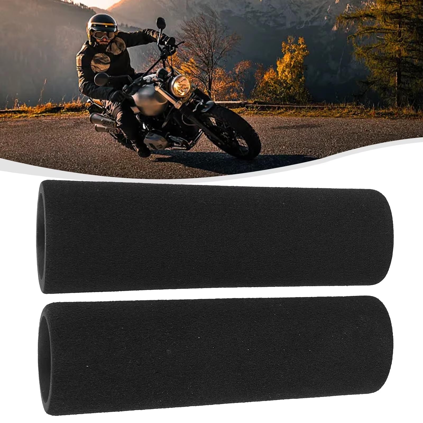 Cubiertas Manillar Motocicleta Empuñaduras Espuma Funda Antideslizante Fundas manillar moto | Cubiertas Manillar Empuñaduras Espuma Universales Mango Vibración Antideslizante Funda Espuma 1 Par