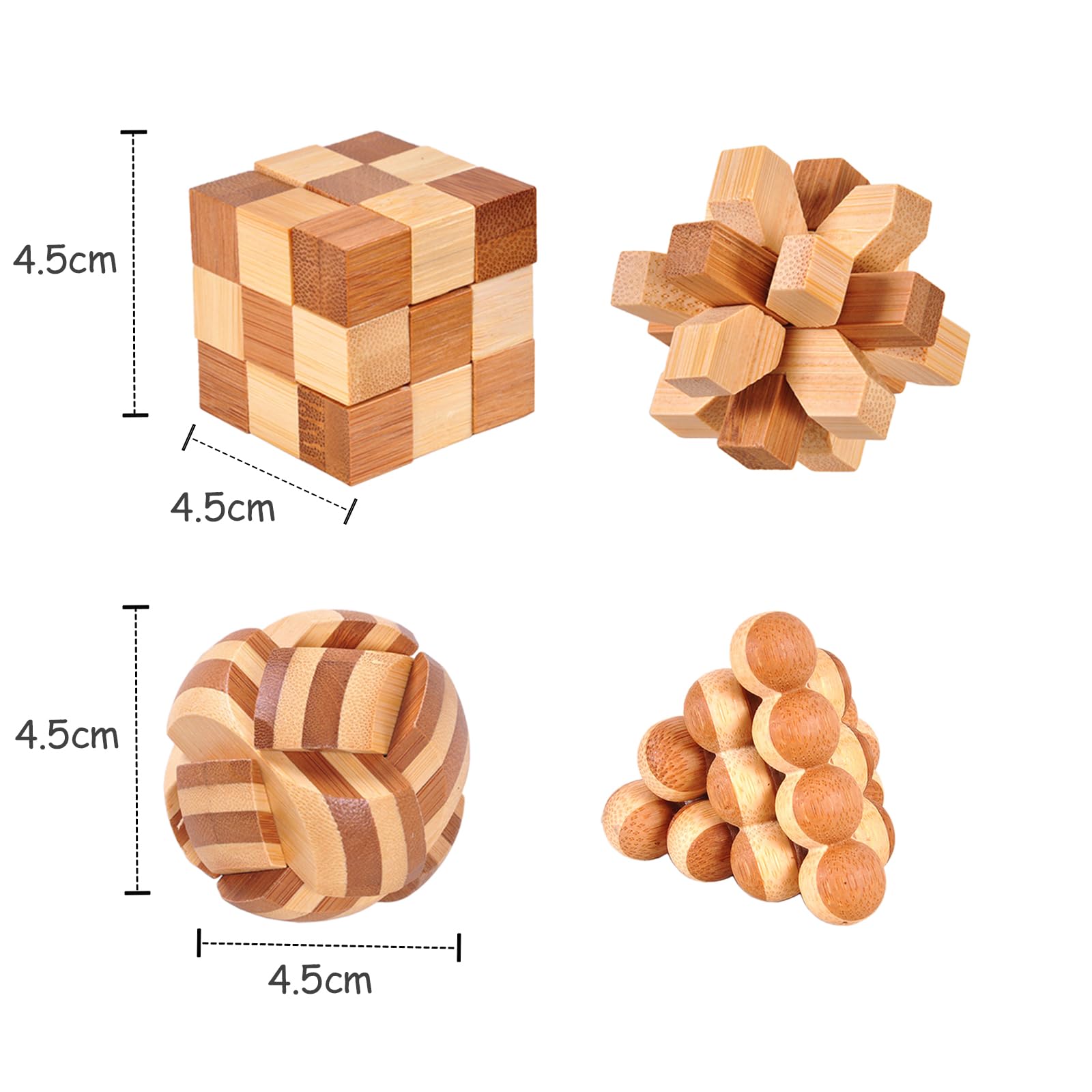 Giochi Rompicapo di Legno e Metallo Set da 20 Pezzi Logica Gioco di Puzzle di Legno Ideale Intelligenza Giocattoli Regalo per Bambini und Erwachsene Ogni Dimensione 5.0 cm #3