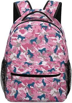 Personalized Teens Rucksack Daily Bag Printed Kids School Backpack Bookbag Leopard Camouflage Pink