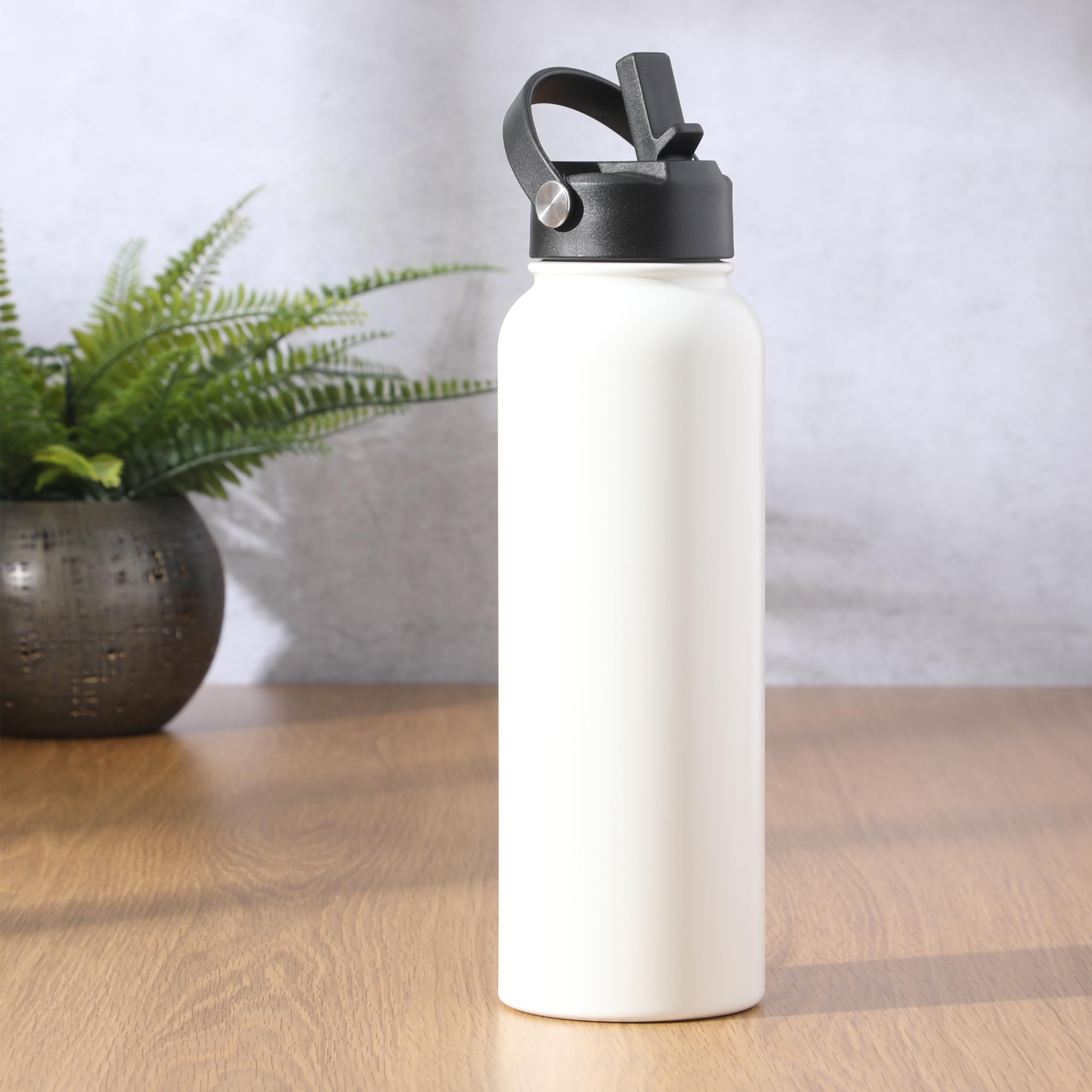 Amazon.com: Gibson Home Marina Thermal Insulated 38 OZ Bottle W/Straw, Leak  Proof, Vacuum Double Walled Stainless Steel Sports Flask W/Handle, BPA Free  : Home & Kitchen