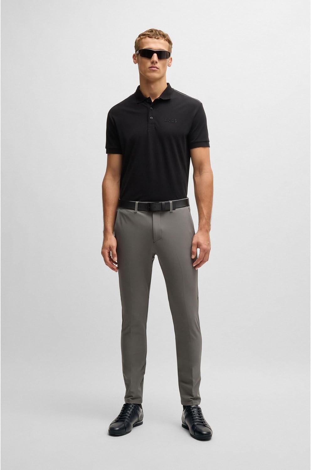 BOSS Men's Saturn Lowp Leather Trainers with Odour Neutralising Inner Lining Size - Image 2