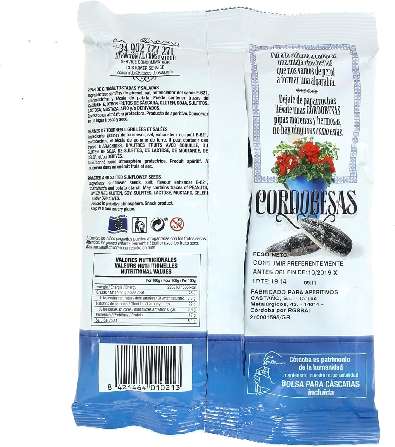 Pipas Cordobesas Pack 10x110g Sabor andaluz auténtico