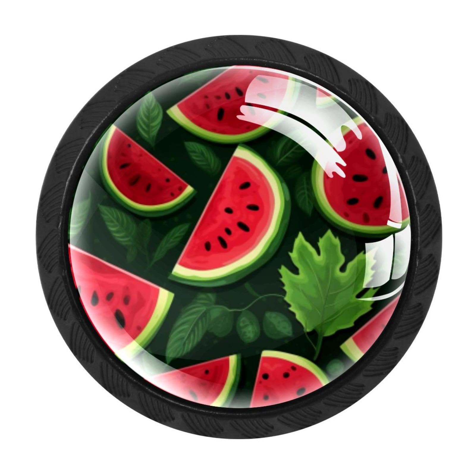 CHENZZZZ 4 Pieces Watermelon Kitchen Cabinet Knobs Drawer Knobs Dresser Knobs Black Knobs Drawer Pulls Dresser Drawer Handles Knobs for Dresser Drawers