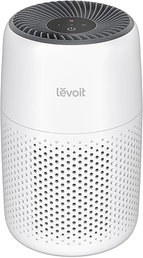 LEVOIT Air Purifiers for Bedroom Home, 3-in-1 Filter Cleaner with Fragrance Sponge for Better Sleep, Filters Smoke, Allergies, Pet Dander, Odor, Dust, Office, Desktop, Portable, Core Mini-P, White