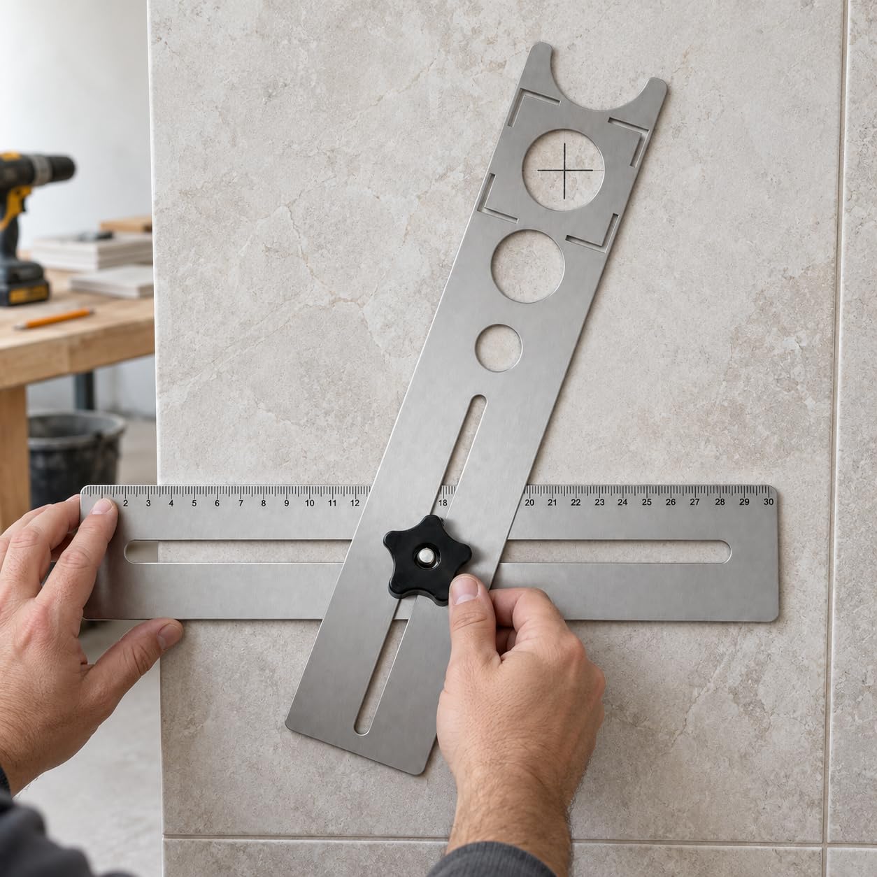 Guía Ajustable para Perforar s, 60cm Engrosado [Cepillado ]