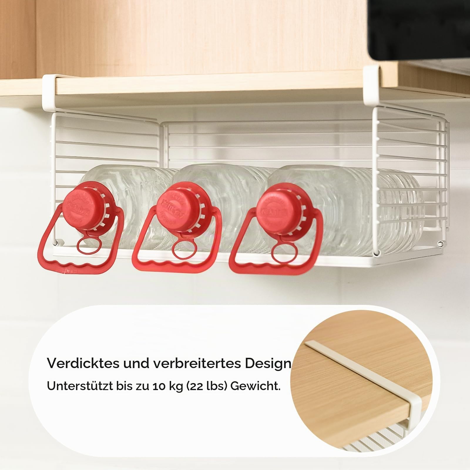 Unterschrank-Organizer aus Metall, Abnehmbarer Hängekorb ohne Bohren, Unterregal-Aufbewahrung für Küche, Bad, Waschküche, Schrank, Schuhbank