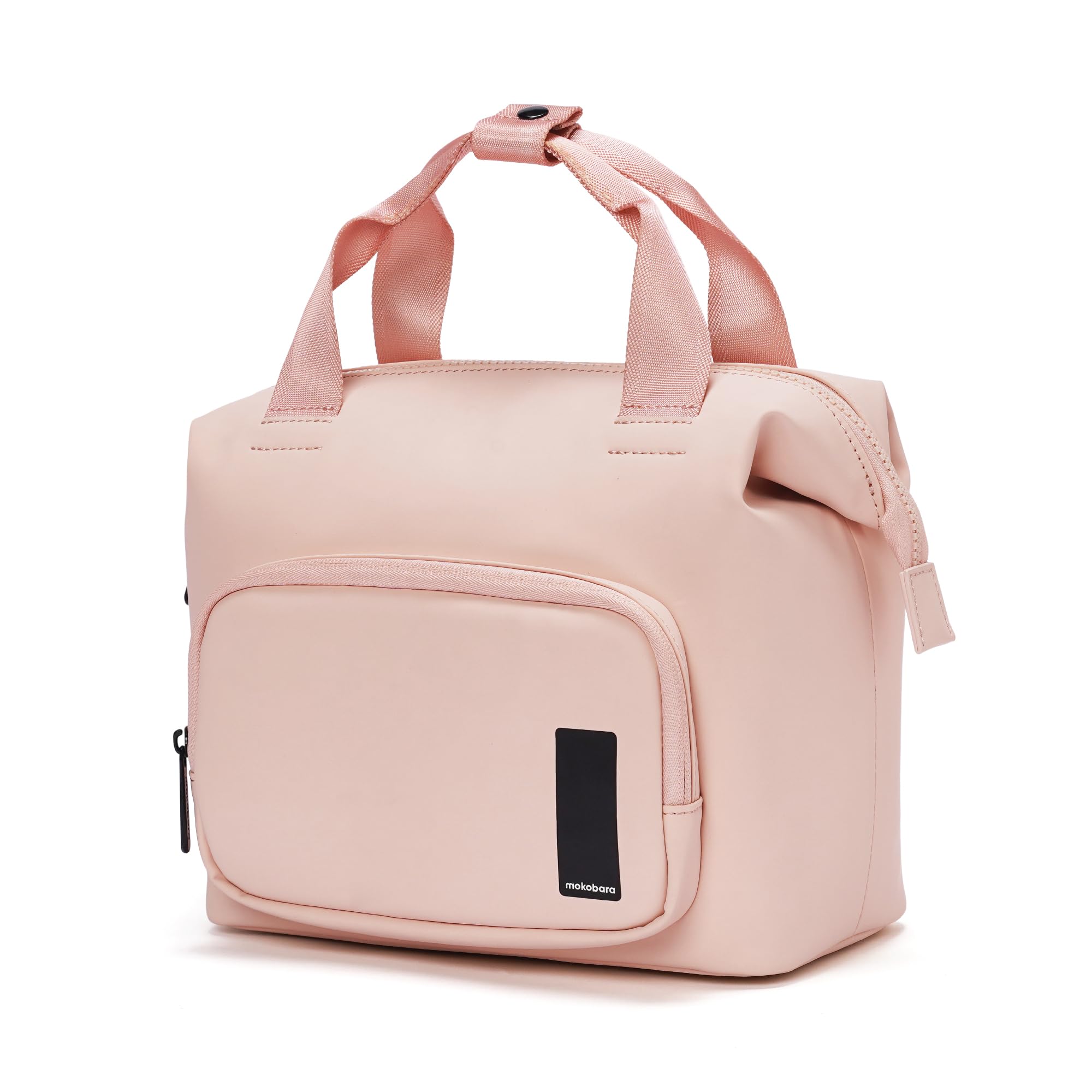 MOKOBARA The Take-Out Lunch Bag – Tan Spill-Proof Large & Roomy for Daily Use, Office Carry, Travel, Easy Access & Easy to Clean (Lucky Charm), Pink