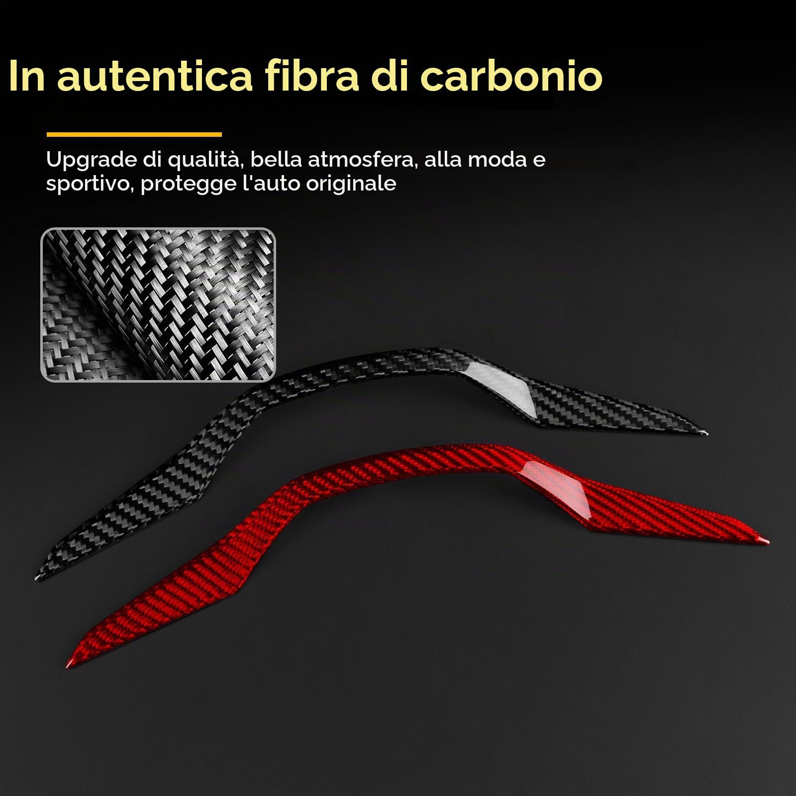 KUNGKIC Per Seat Ateca/Tarraco/Seat Leon Cupra Formentor Cupra Leon 20 – 26, Ibiza/Arona/Cupra Born/Ateca/Terramar/Tavascan Dry in fibra di carbonio per auto, rivestimento volante, accessorio (nero)