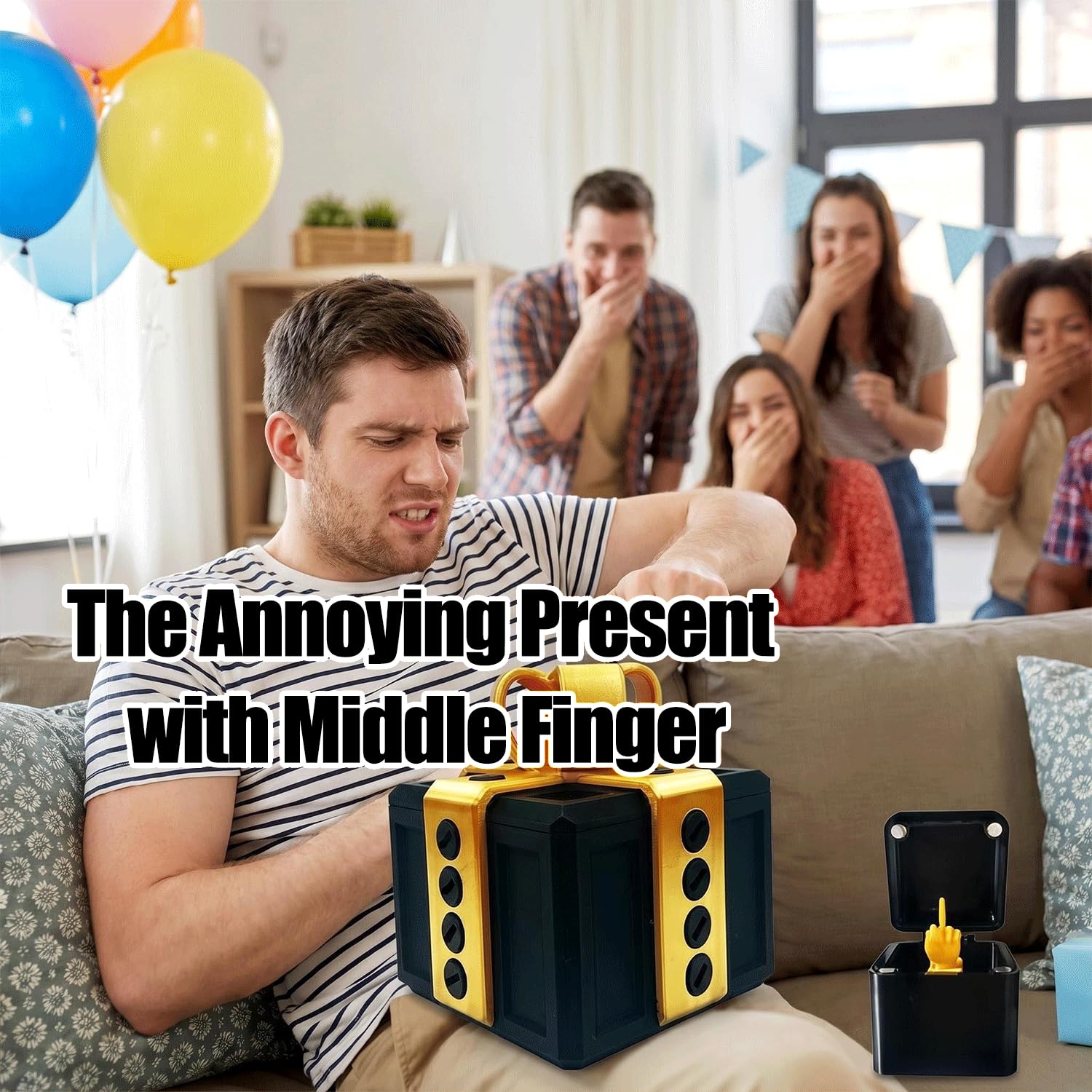 The Annoying Present with Middle Finger, Annoying Gift Box, Gotcha Box, 3D Printed Boxes Inside Boxes, Middle Finger in a Box, Really Funny Prank Novelty Surprise Box for Gifts
