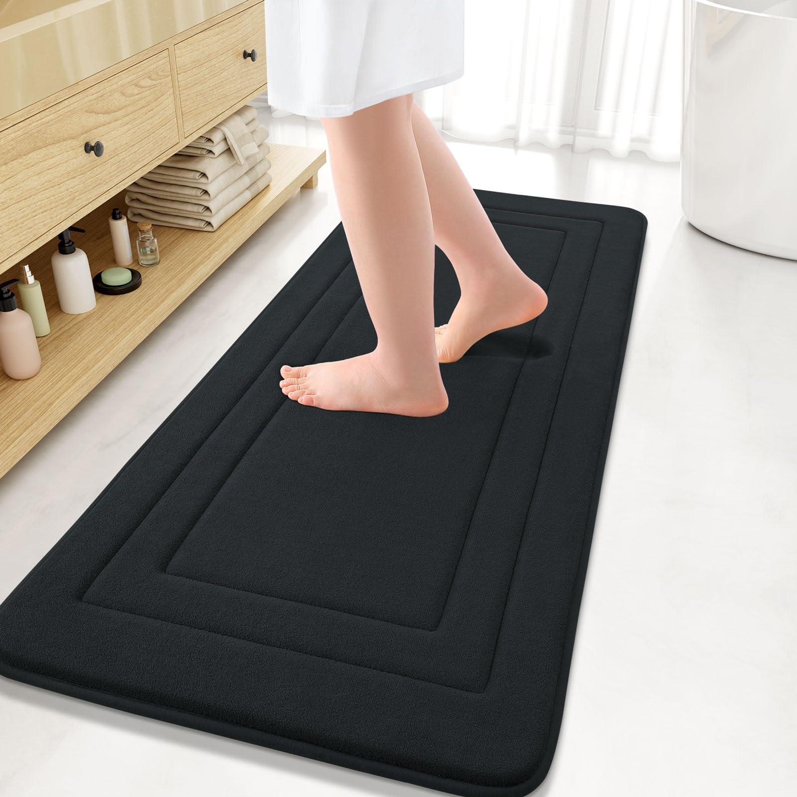 Arotive Memory Foam Bathroom Rug Mat 47x20, Ultra Soft and Absorbent Bath Mat, Machine Wash Dry, Comfortable Bath Rug Carpet for Bathroom Floor, Tub