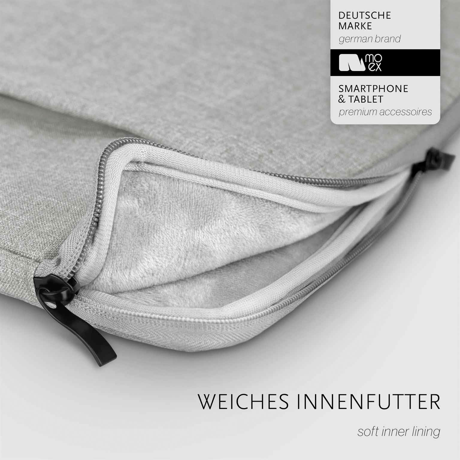 moex Custodia per tablet Huawei MatePad 11.5 (2025) Custodia con cerniera e scomparto per accessori, nylon tessuto custodia morbida imbottita, custodia protettiva minimalista Dash Case, grigio