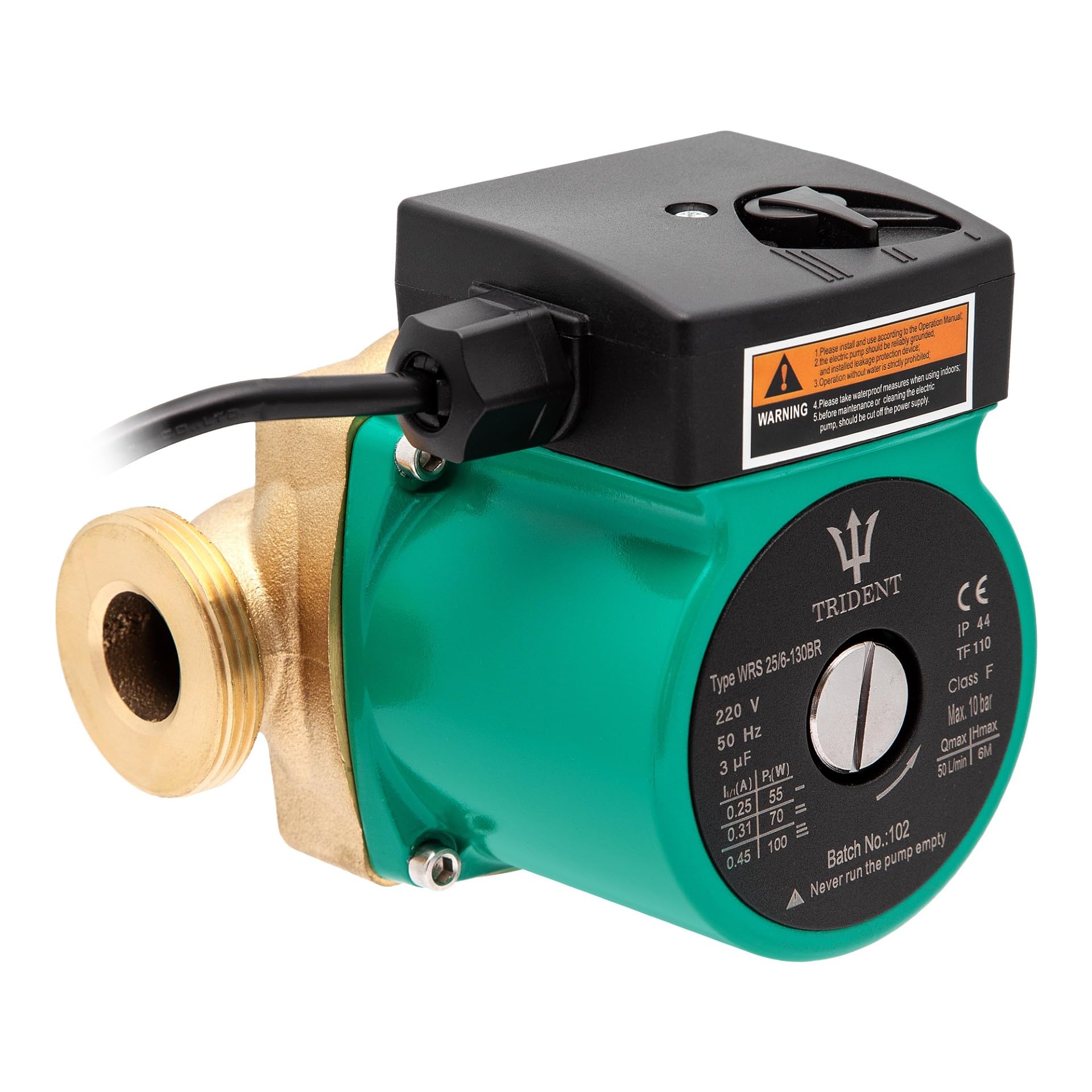 Trident Hot Water Secondary Circulator Bronze Pump Replacement, Green
