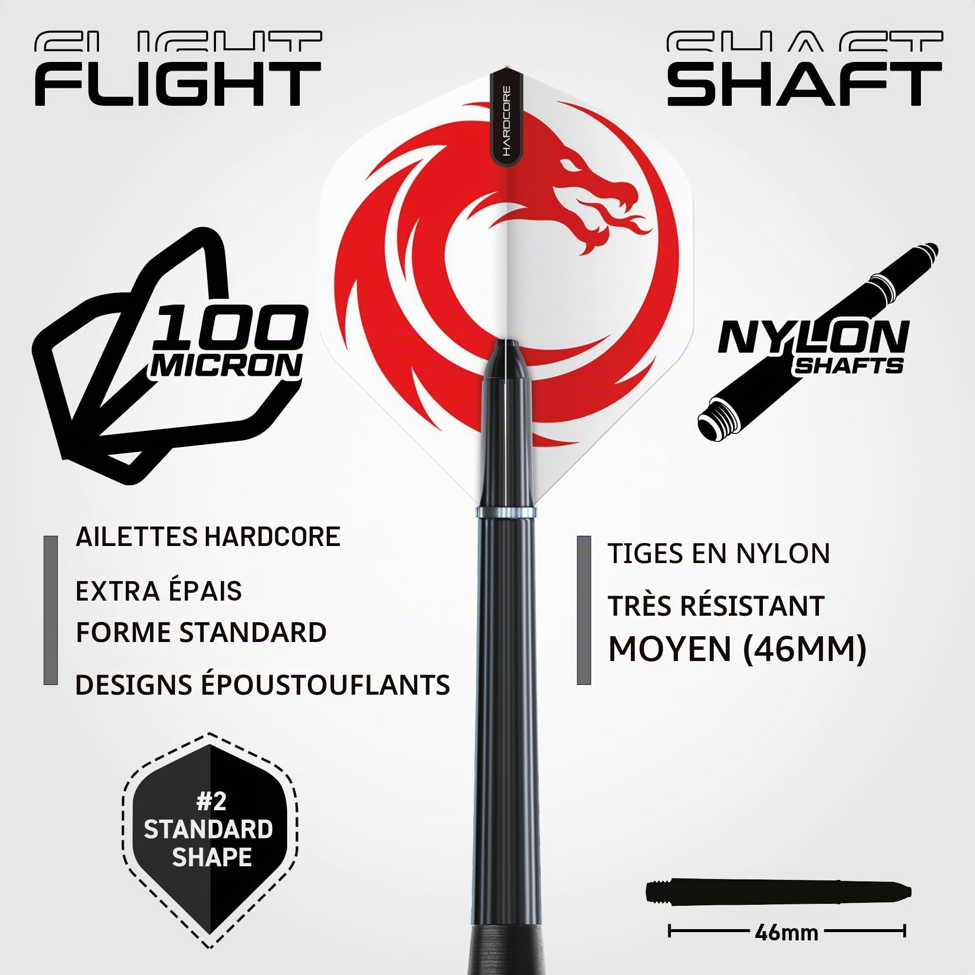 Red Dragon Razor Edge Jeux de fléchettes Professionnels – Tournoi de qualité Standard et Design Dragon Durable avec 2 fléchettes à Pointe en Acier et Laiton.