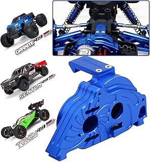 ARRCat Metal Motor Mount Gear Cover Set for 1/10 Arrma Granite 4X4,Arrma Senton 4X4, Arrma Typhon 4X4, RC Hops Up Upgrades Part for 1/10 Arrma Granite Senton Typhon Maga550 4X4,Blue,Replace ARA311029