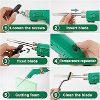 Vista 8 de Cuchillo Eléctrico de 300W Refrigerado por Aire - Herramienta de Corte de Espuma con Cuchillas y Accesorios Utilice el Cortador de Espuma