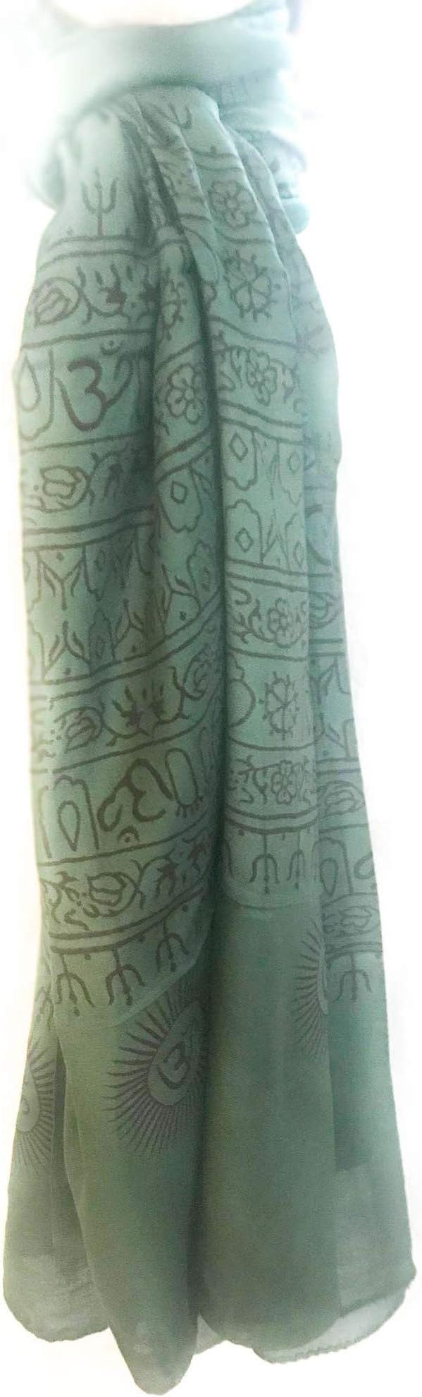 Om Mantra scarf/shawl Large size (Dark green)