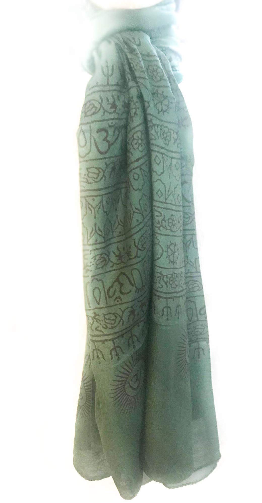 Om Mantra scarf/shawl Large size (Dark green)