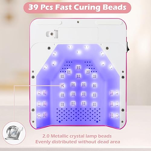Miniatura 3 de Lámpara de uñas LED UV recargable de 78 W, secadora de uñas de gel inalámbrica con 4 ajustes de temporizador, lámpara profesional de secado rápido