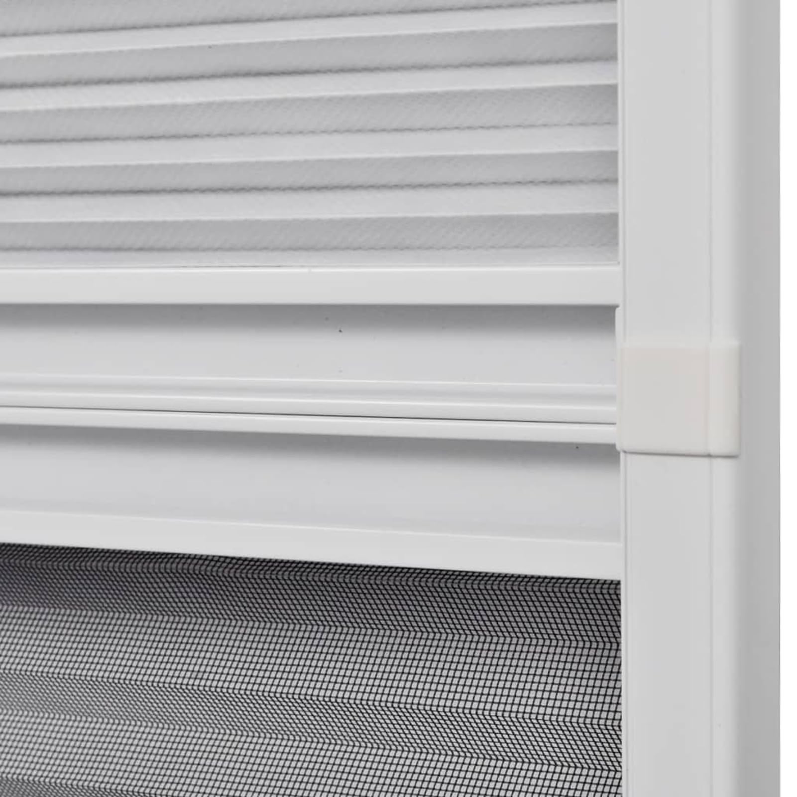 Gecheer Insektenschutz-Plissee, mit integrierter PET-Jalousie und Fiberglas-Moskitonetz für Dachfenster, 80x120 cm