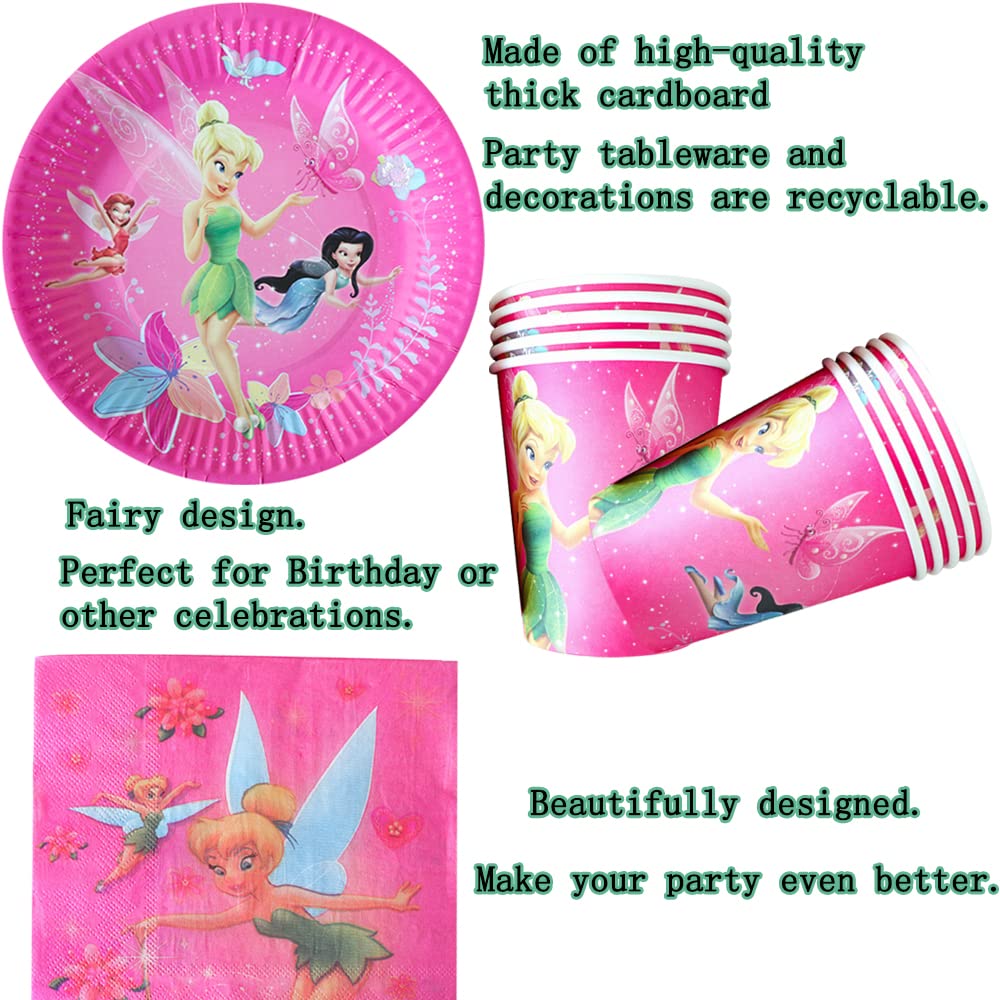 Fee Partygeschirr Set Für 20 Gäste - Feen Deko Mit Tellern, Bechern & Servietten