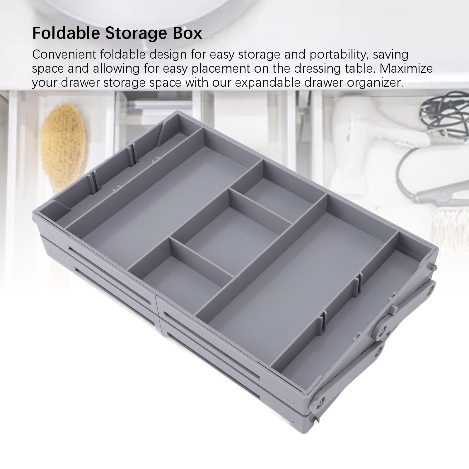 Organizzatore per cassetti a 3 livelli, organizer per cassetti intelligente espandibile a più livelli, contenitore pieghevole da cucina a 3 strati con vassoio portaoggetti a scomparto