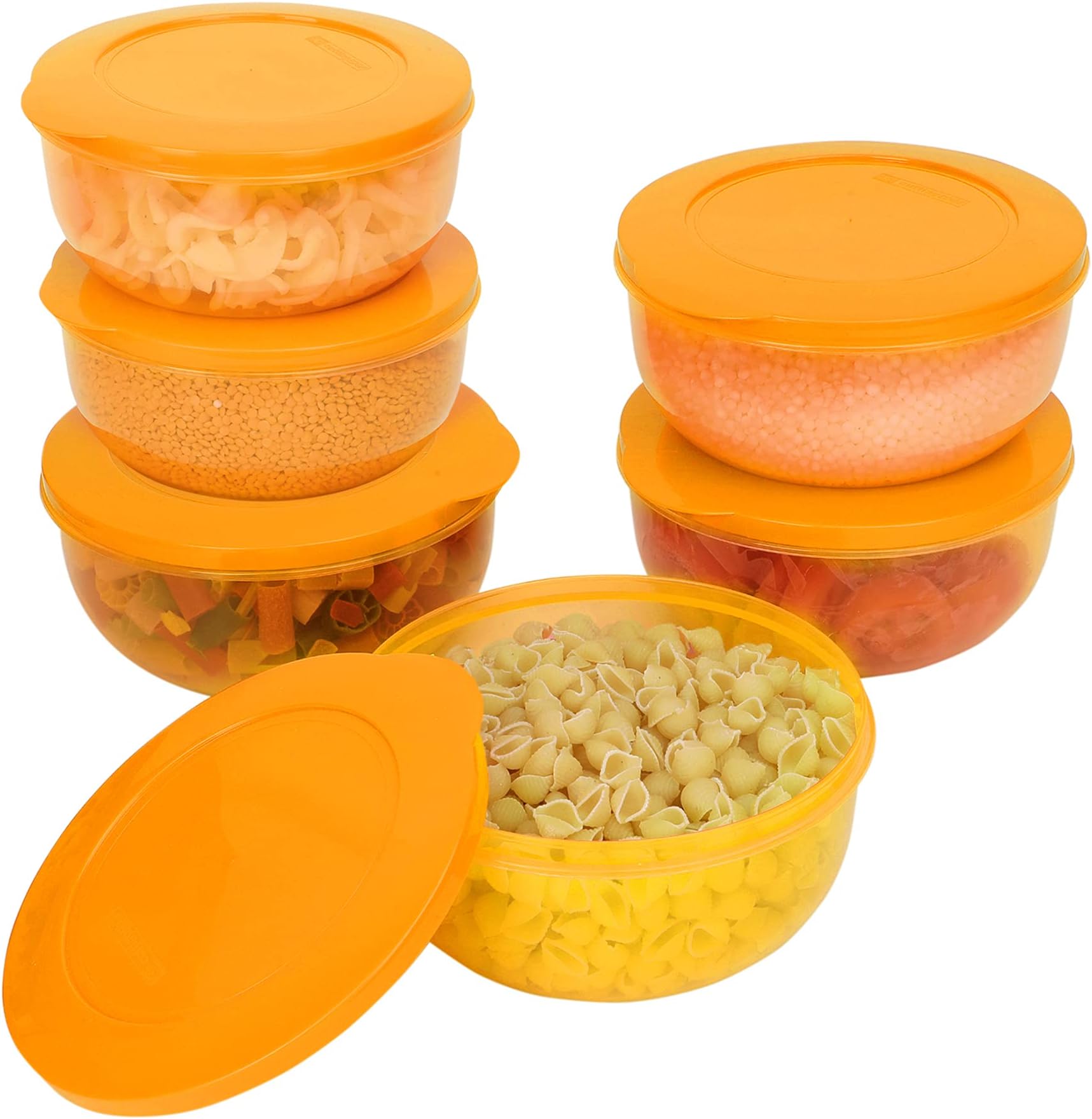 Cutting EDGEEco-Storage Plastic Container Set for Kitchen & Refrigerator, Set of 6 - (Orange, 400 ML)