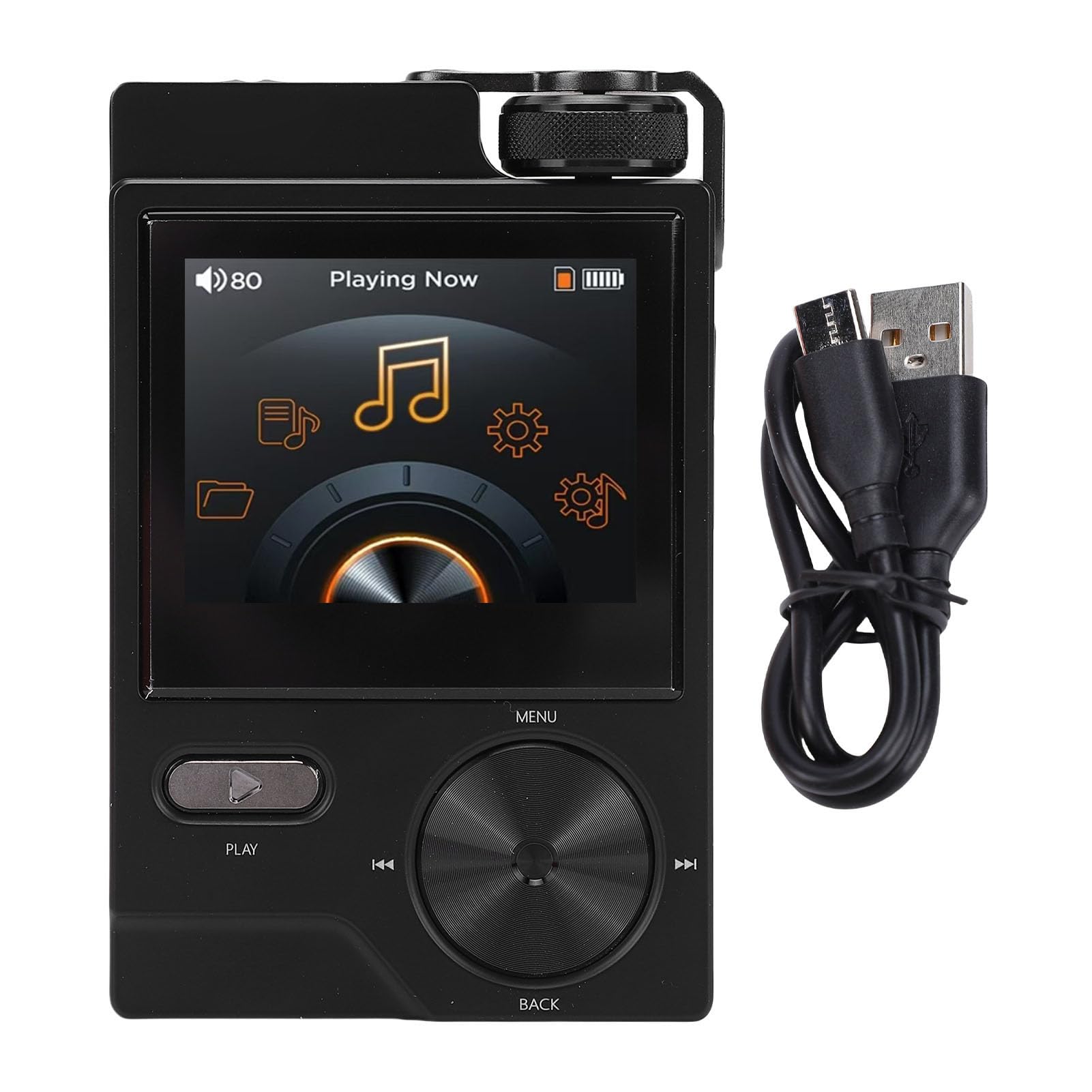 VBESTLIFE HiFi-MP3-Player, Verlustfreies DSD FLAC, 2-Zoll-LCD-Bildschirm, Hochauflösender Tragbarer Audioplayer mit 64-GB-Speicherkarte, Unterstützt Bis zu 256 GB