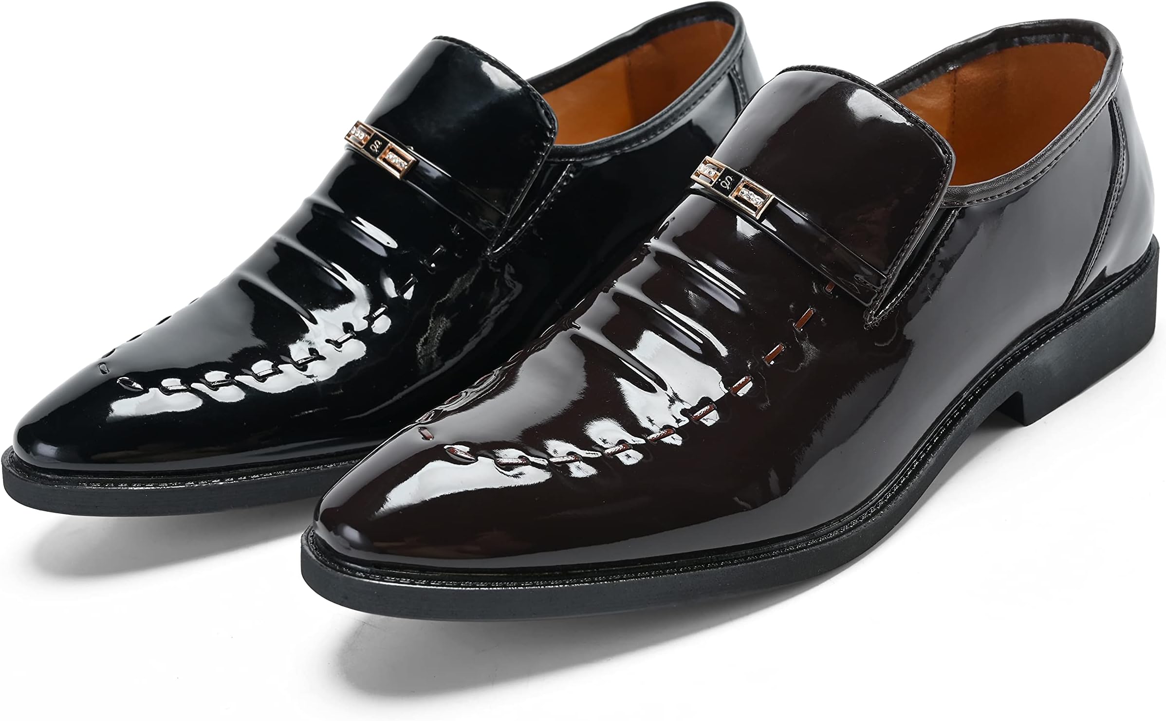 KsmxosMen's Oxford Shoes Dress Lace Up Casual Wedding Leather Shoe Classic Toe Cap Formal