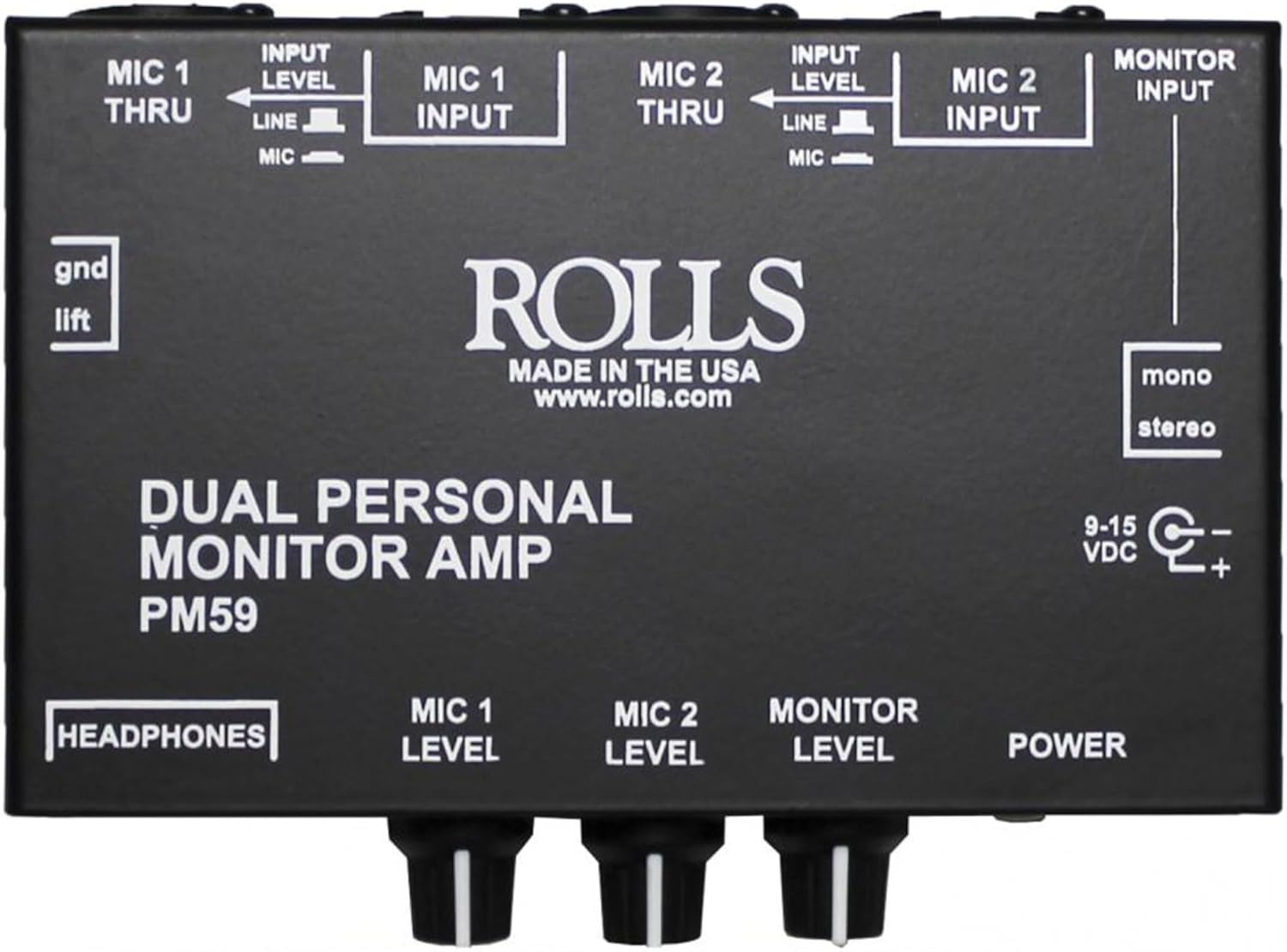 Rolls Corporation PM59 Rolls Dual Personal Monitor Amp