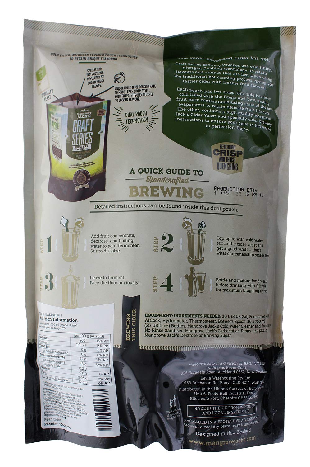 Sidro di mele luppolato a secco della serie Craft - 2,4 kg