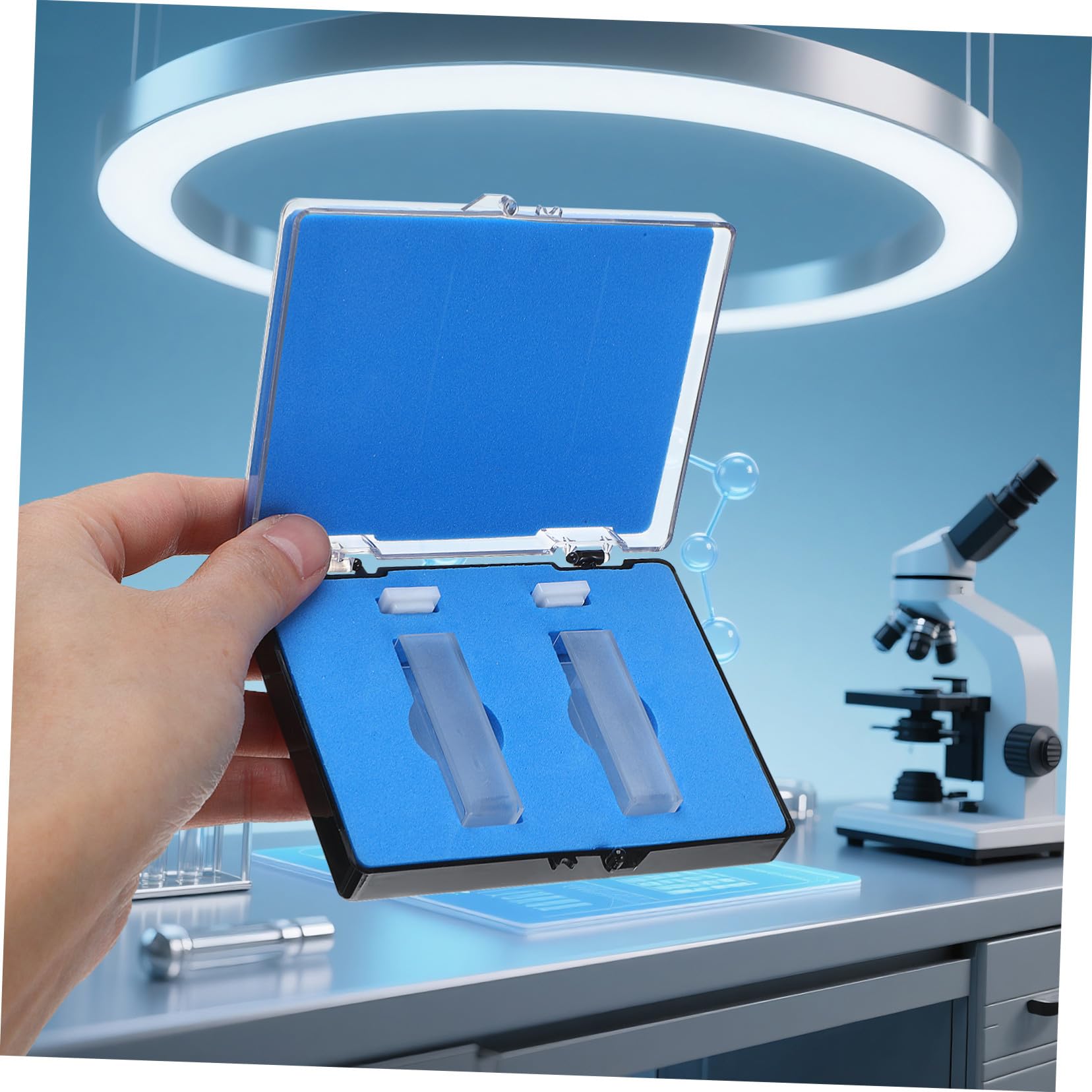 Cuvetta Ottica in Quarzo 10mm 2 Pezzi per Spettrofotometro Analisi Chimica in Laboratorio