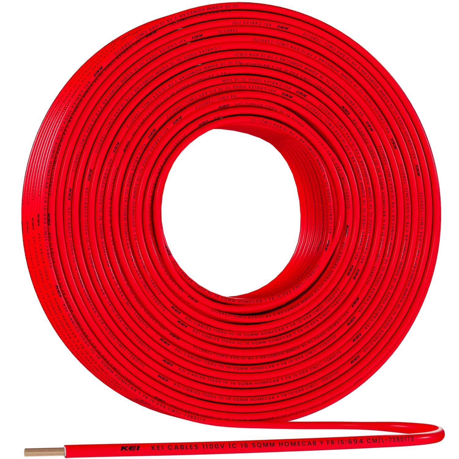 KEI WIRES & CABLES Homecab 2.5 sqmm 1 Core 99.97% Pure Copper Conductor Flame Retardant House Wire PVC Insulated Cable for Domestic & Industrial Electrical Wiring (Red, 90 Meters) — Amazon image 28