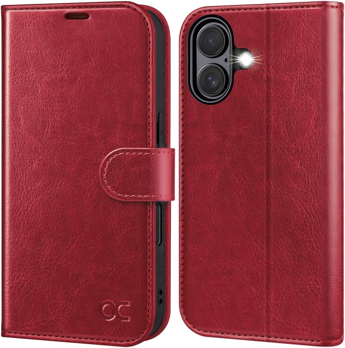 ameego MK-209 Premium Genuine iPhone 5C Real Leather Flip Wallet